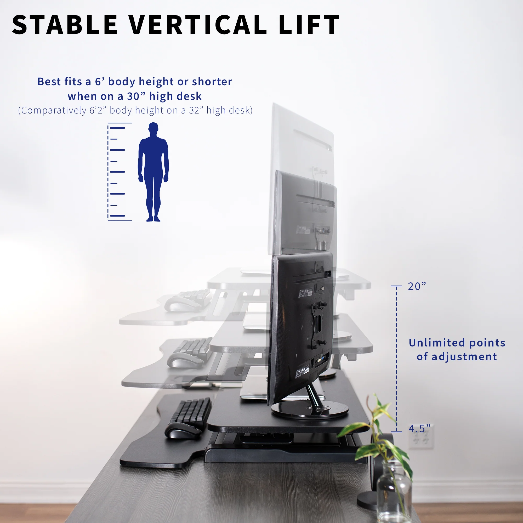 K Series Standing Desk Converter - Image 56