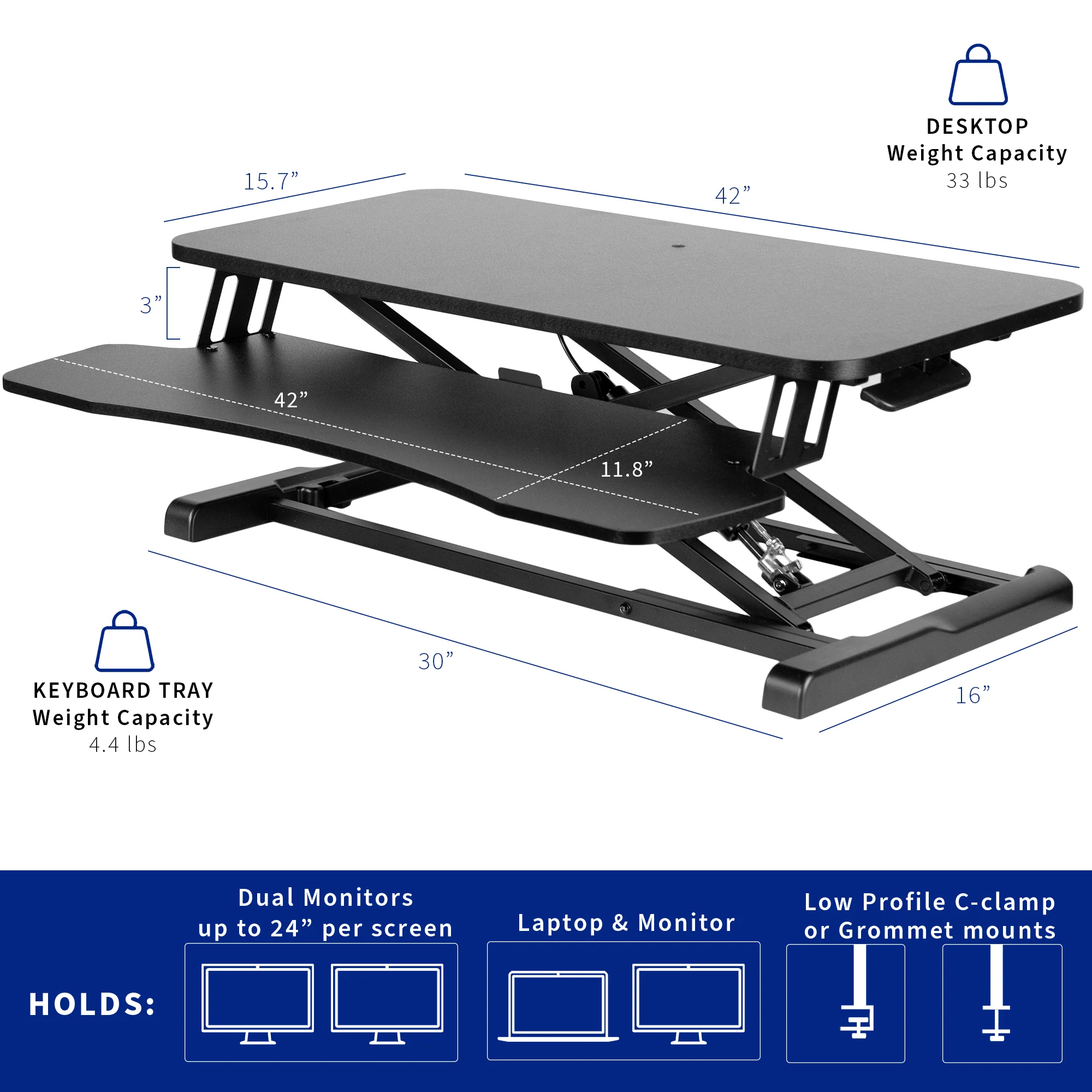 K Series Standing Desk Converter - Image 74