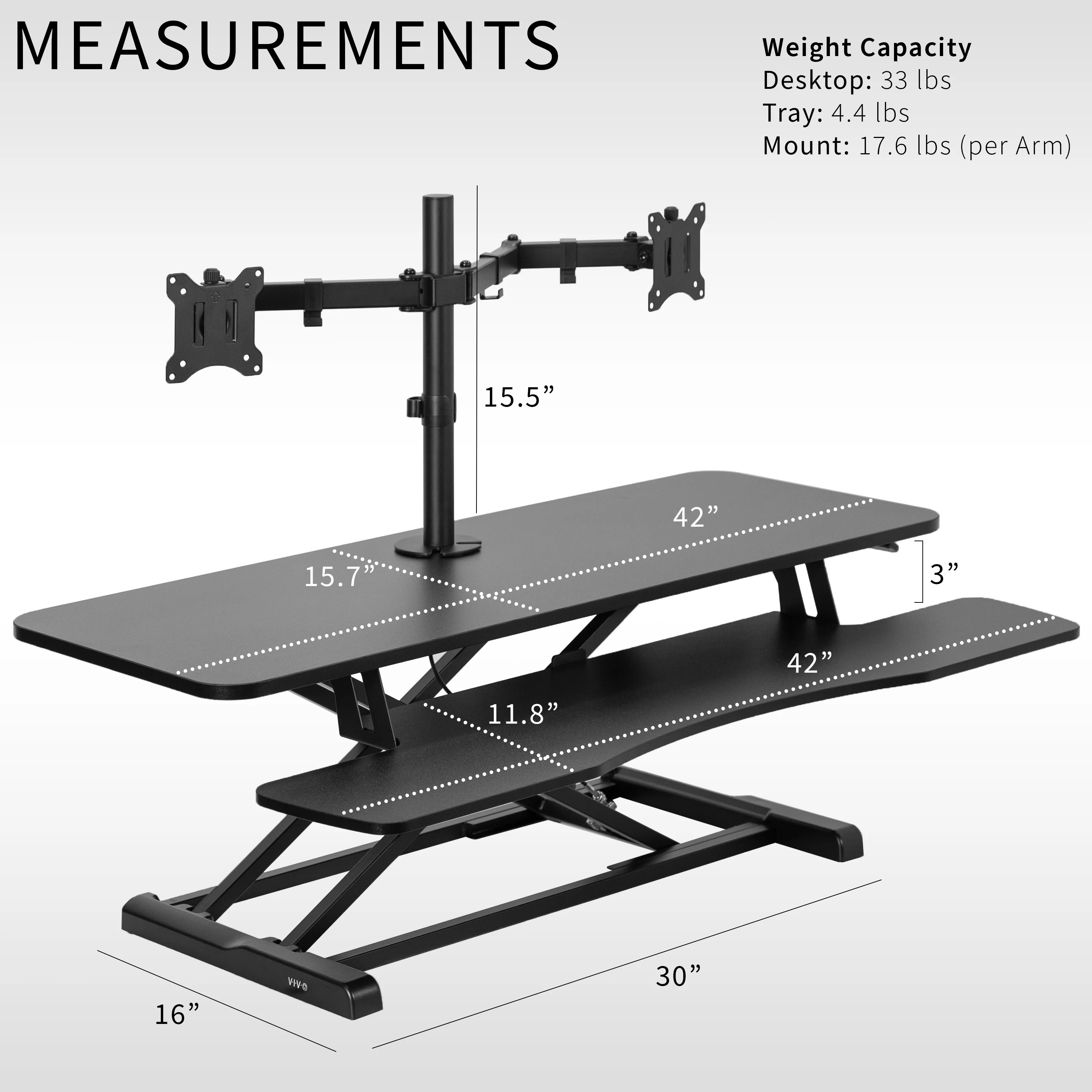 Standing Desk Converter with Dual Monitor Mount - Image 22