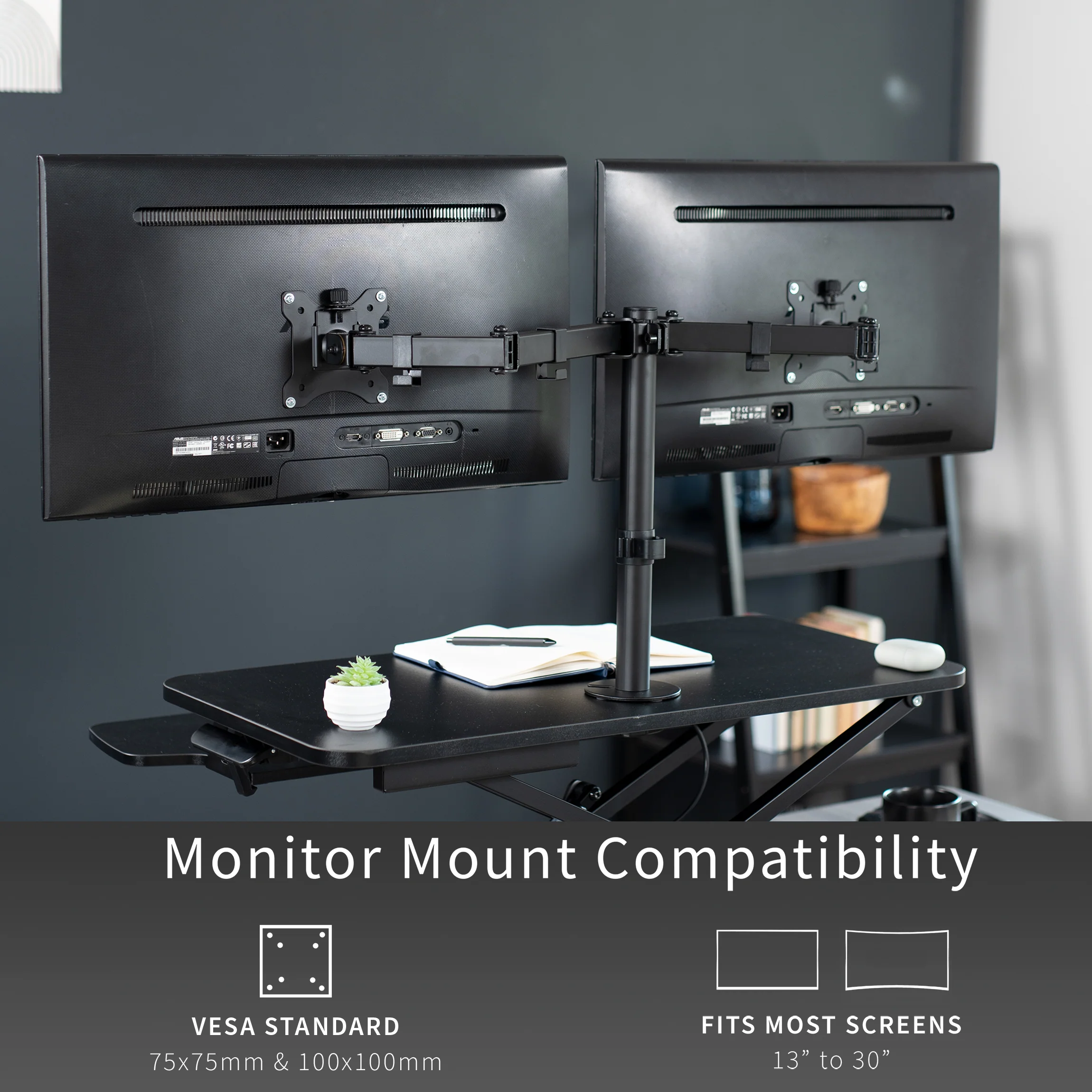 Standing Desk Converter with Dual Monitor Mount - Image 4