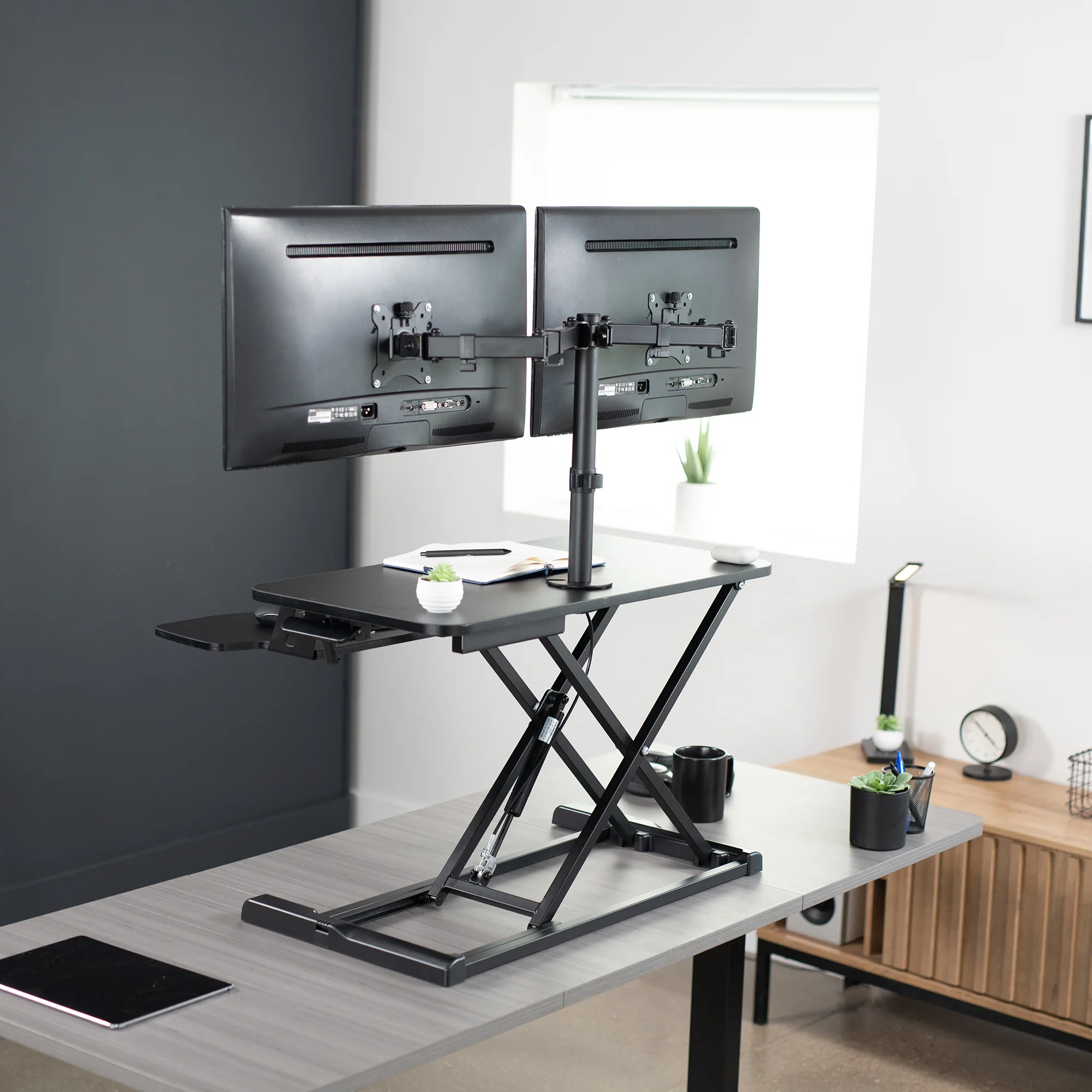 Standing Desk Converter with Dual Monitor Mount - Image 9