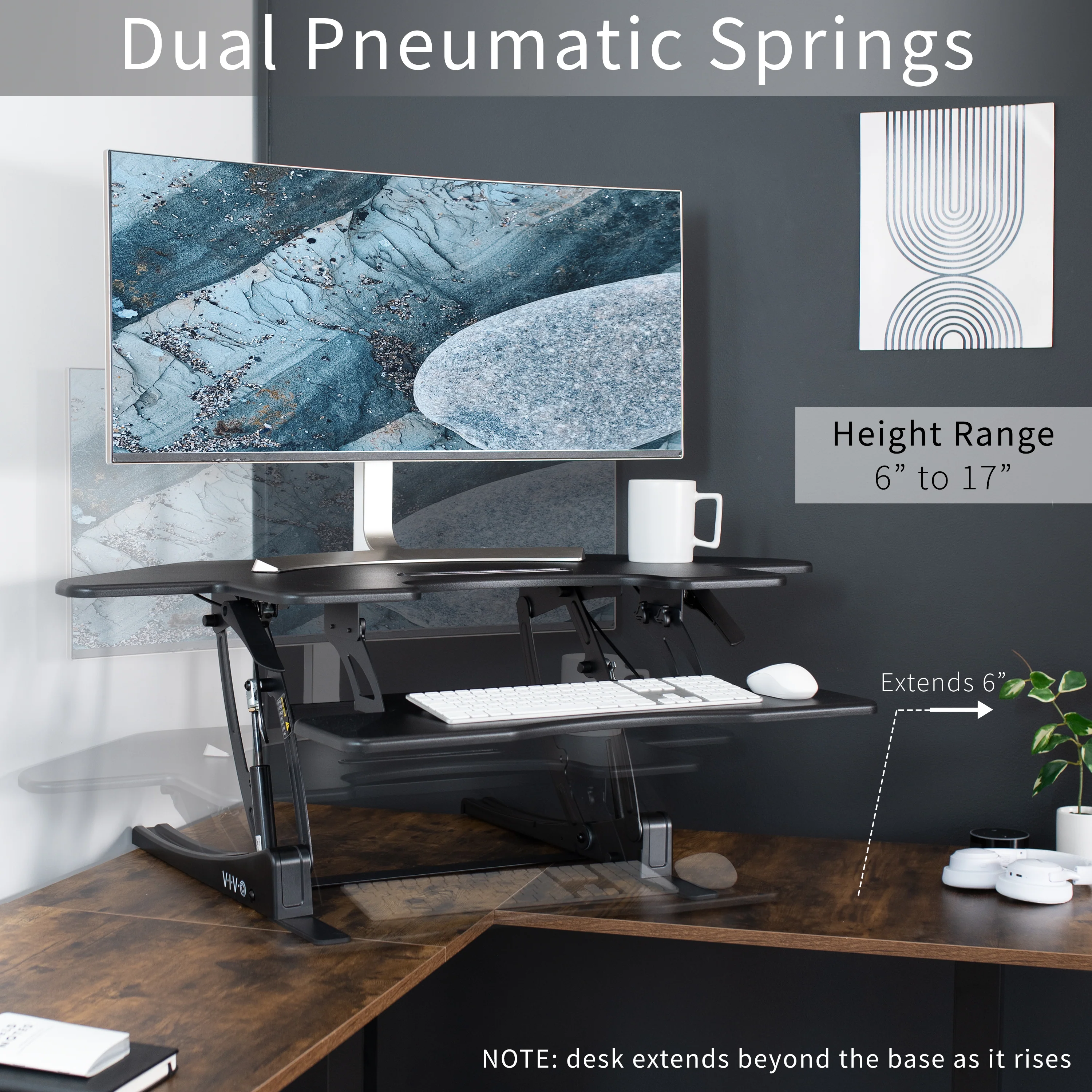 44" Corner Standing Desk Converter - Image 4