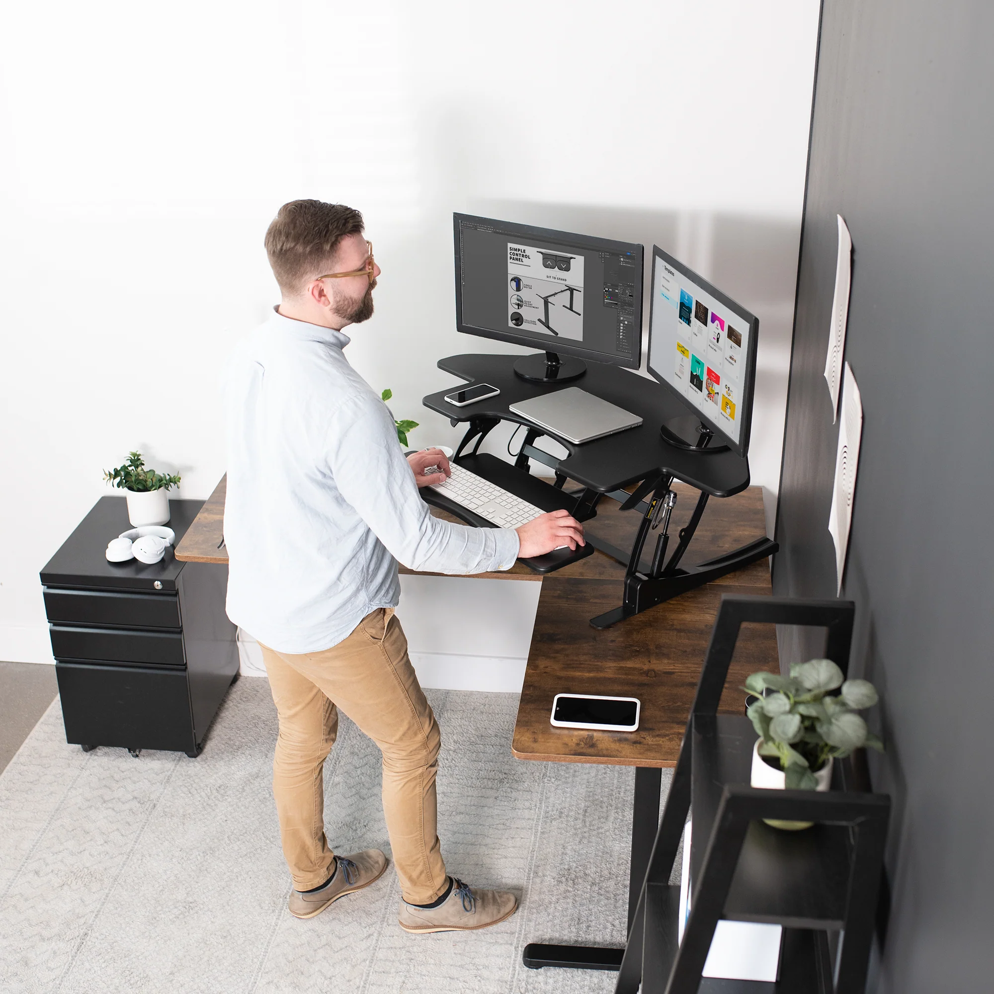 44" Corner Standing Desk Converter - Image 5