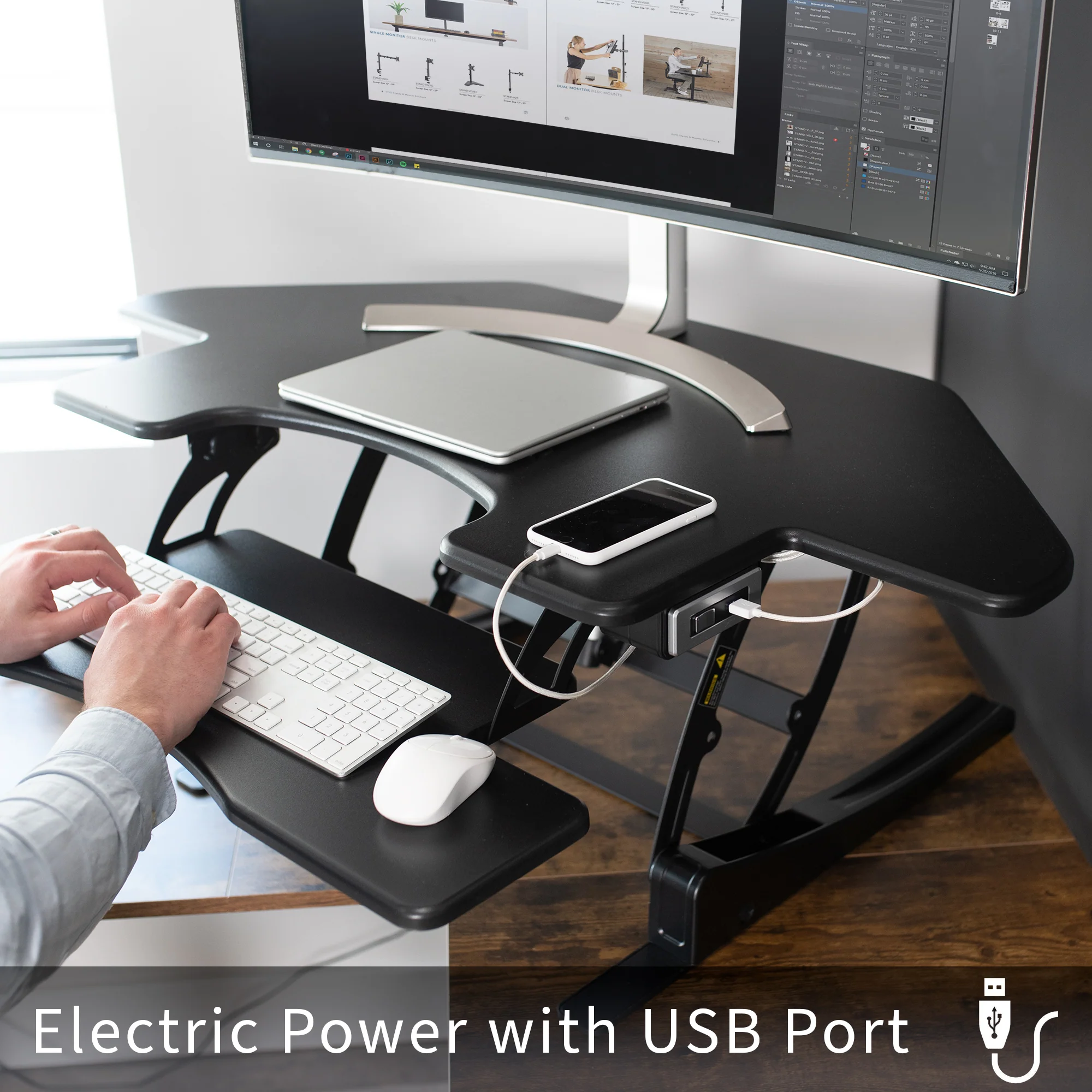 43" Electric Standing Desk Converter - Image 6