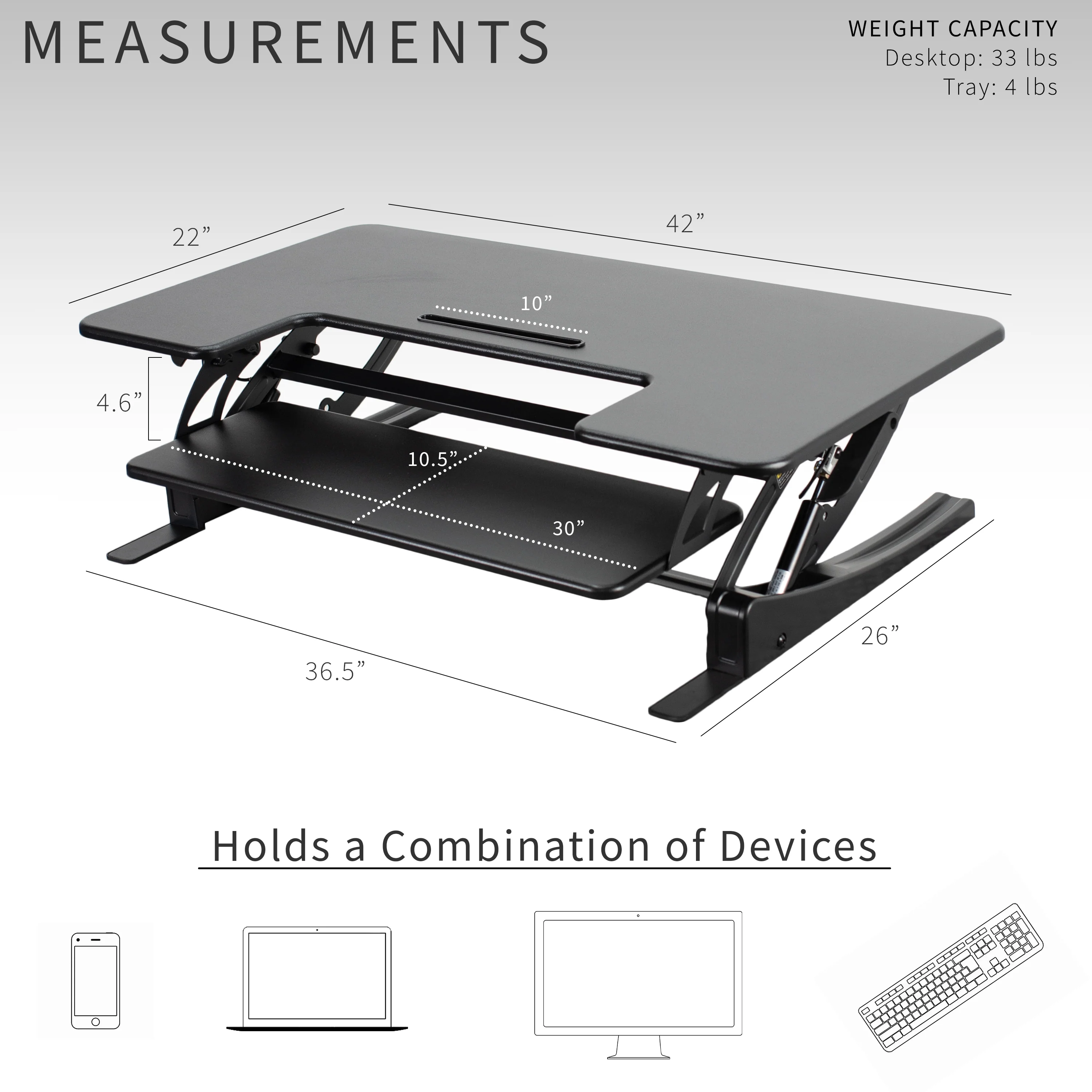 42" Standing Desk Converter - Image 4