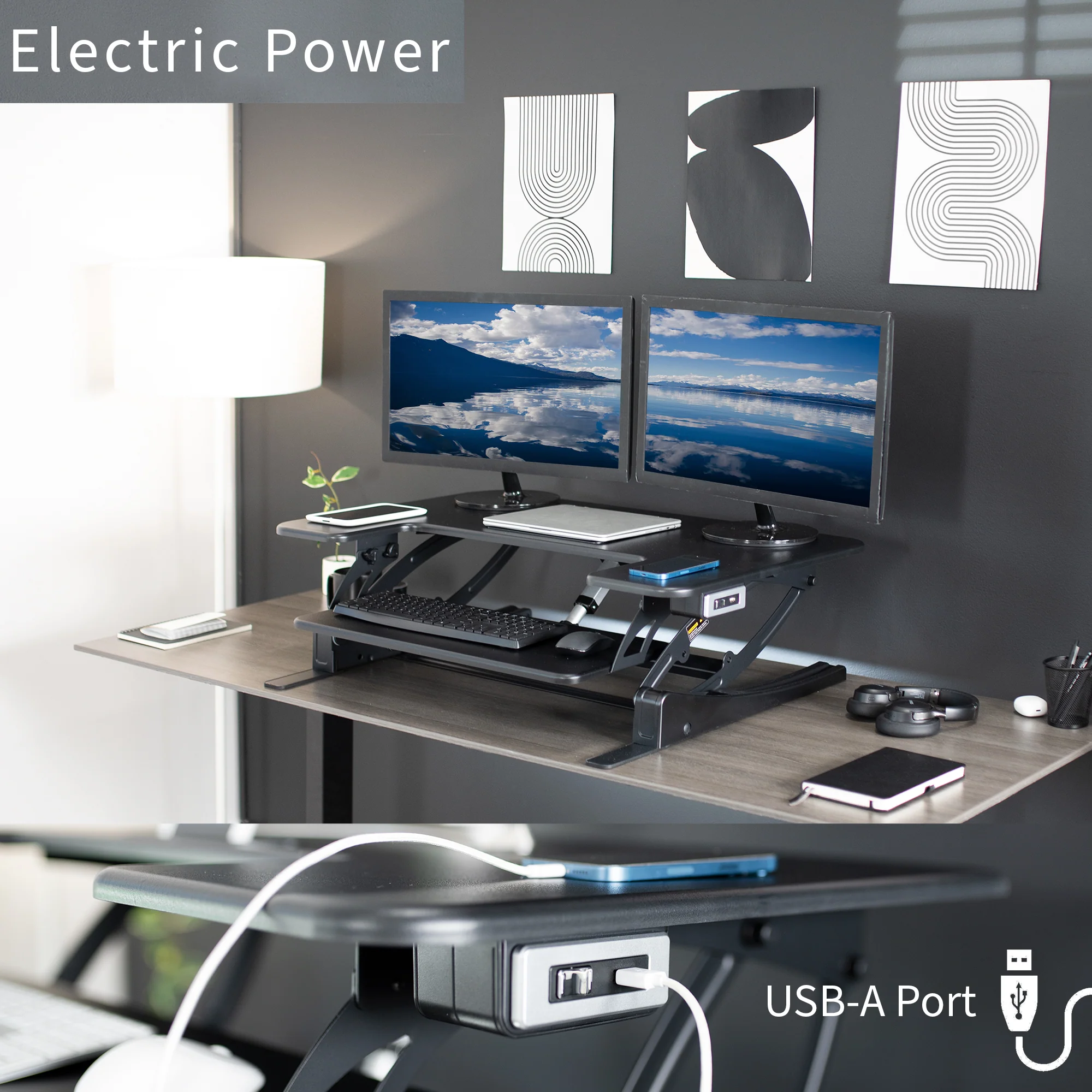 42" Electric Standing Desk Converter - Image 6