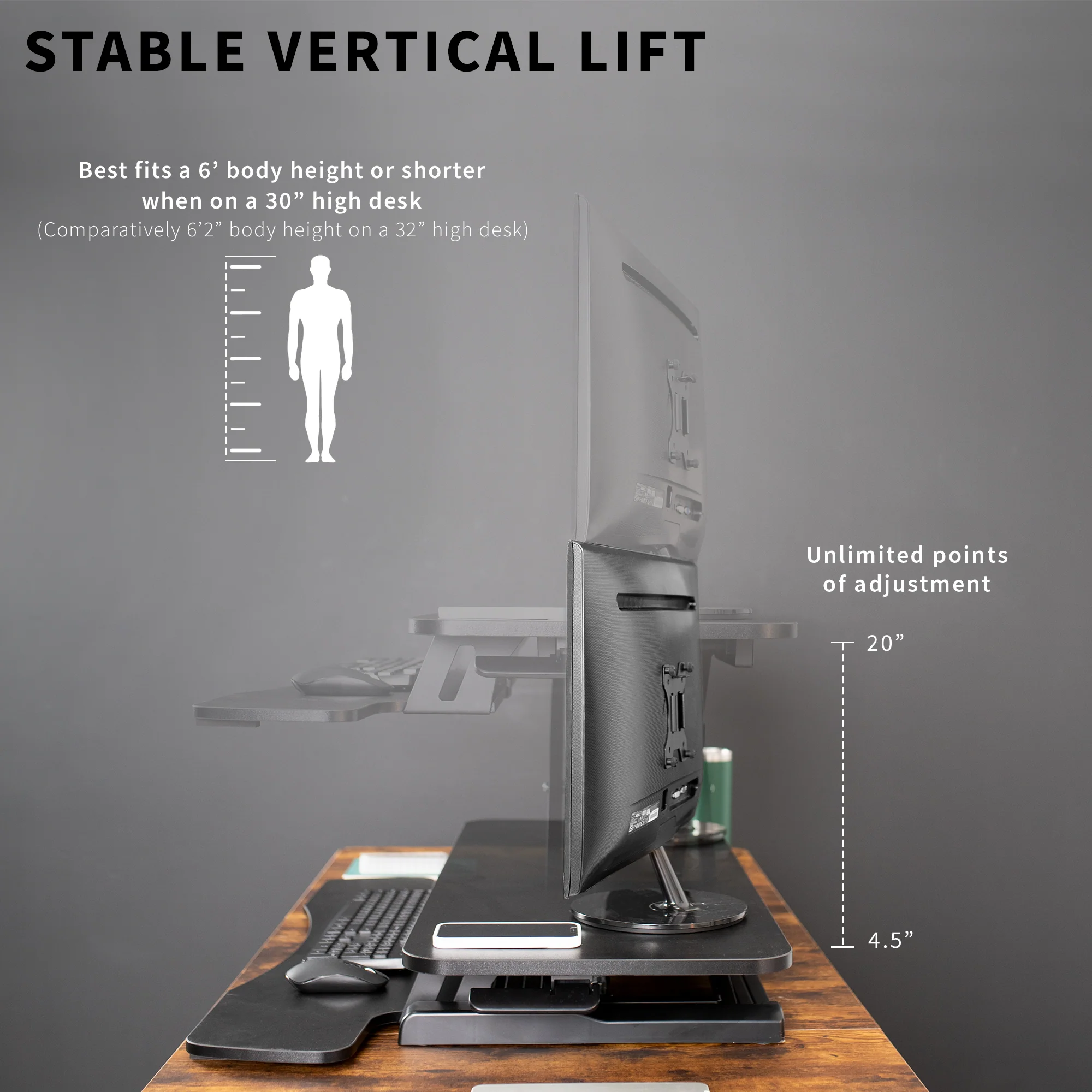 37" Standing Desk Converter - Image 4