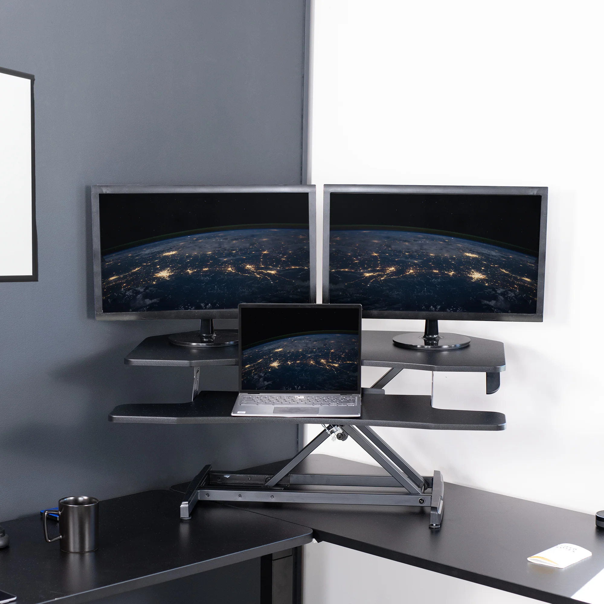 37" Corner Standing Desk Converter - Image 6