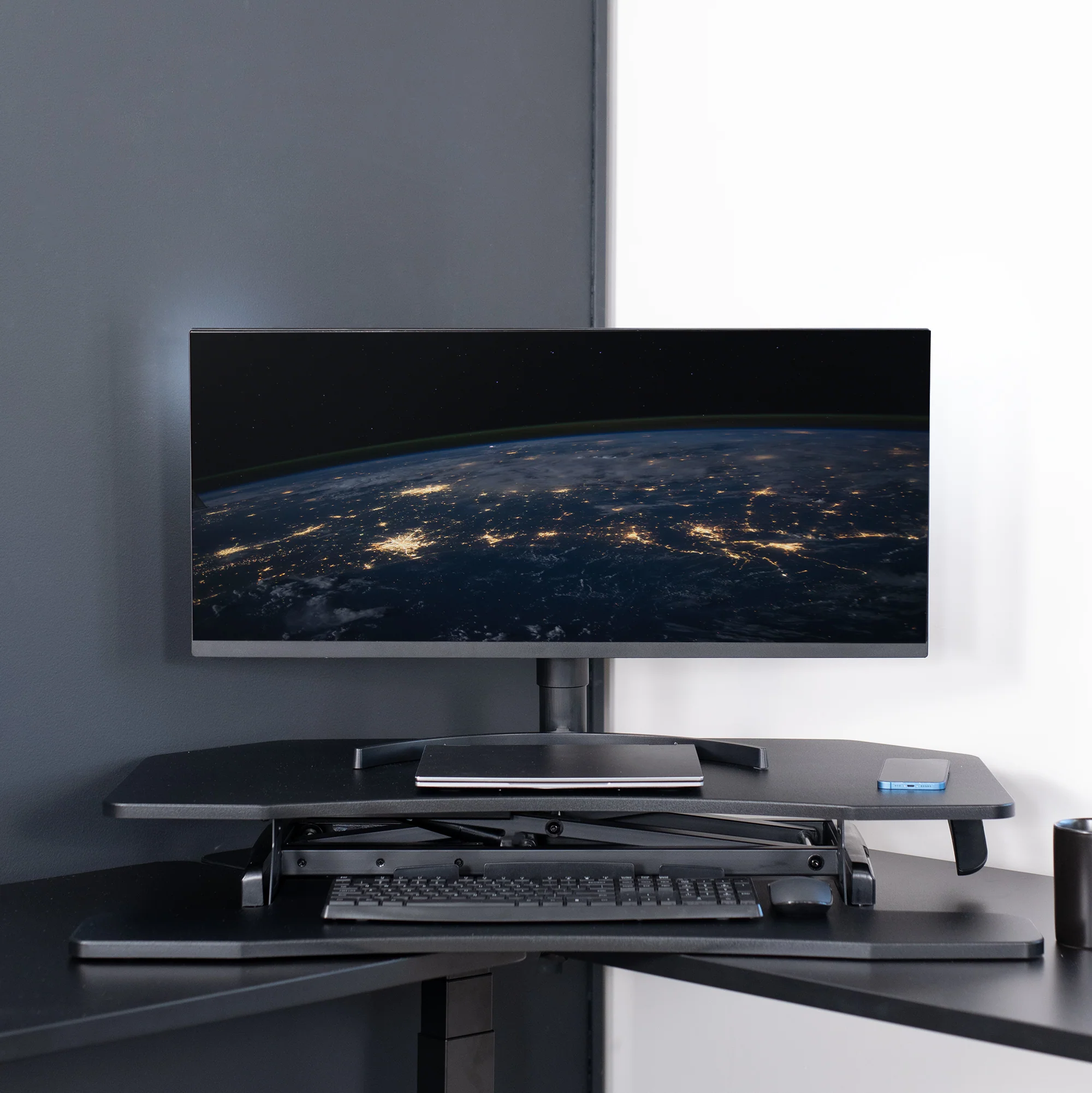 37" Corner Standing Desk Converter - Image 7