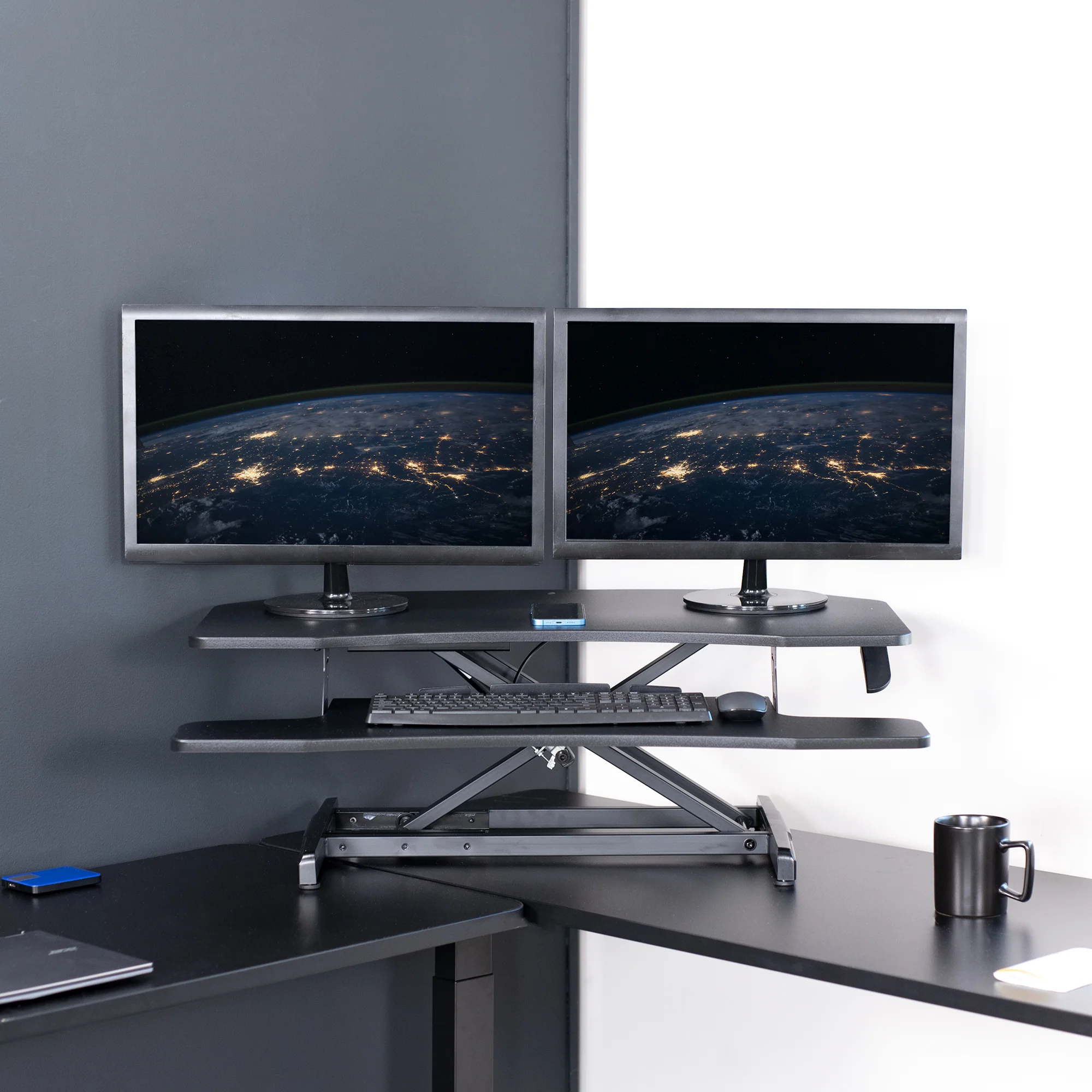 37" Corner Standing Desk Converter - Image 9