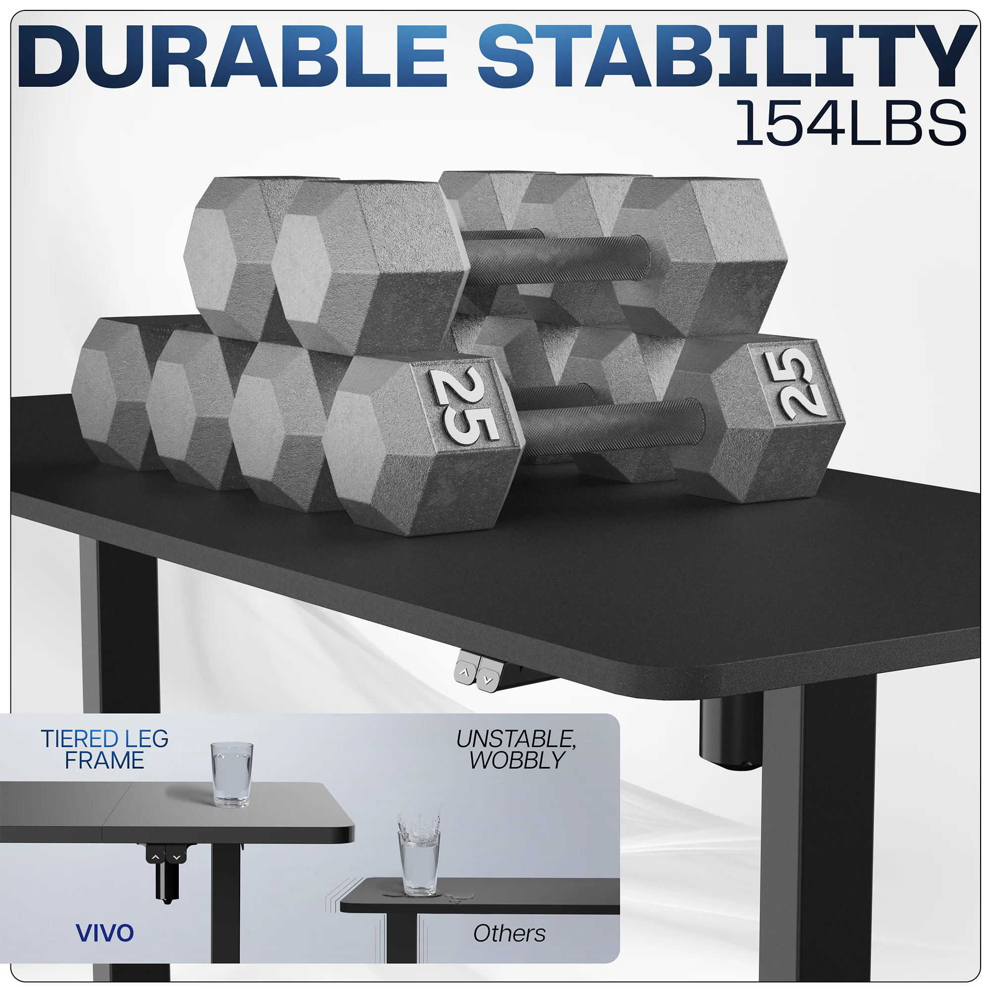 Electric Single Motor Desk Frame with 2 Button Controller - Image 8