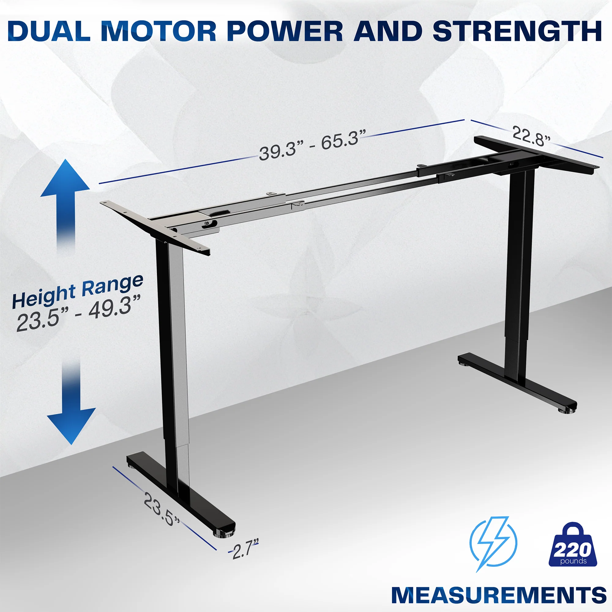 Electric Dual Motor Desk Frame with Push Button Memory Controller - Image 4