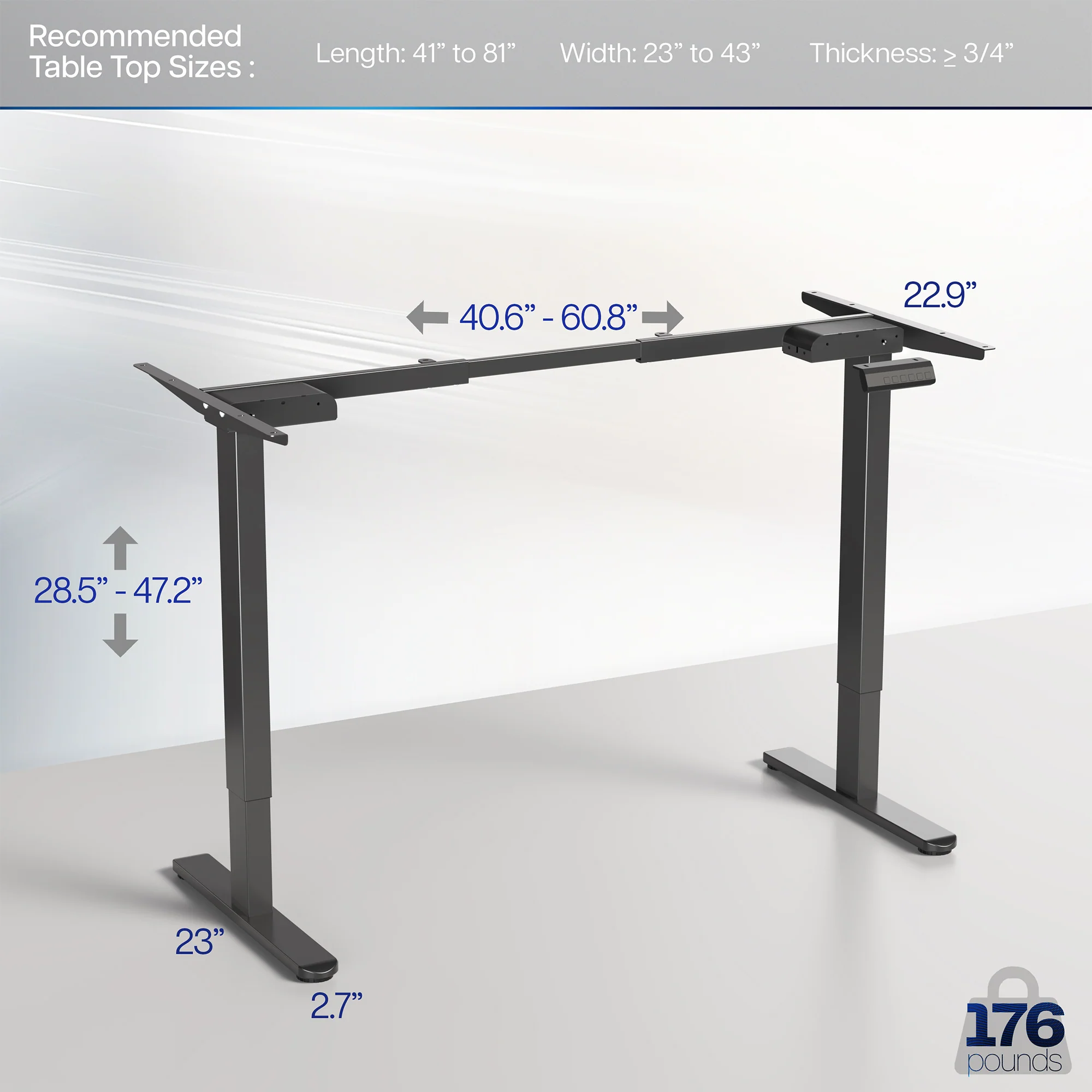 Electric Dual Motor Desk Frame with Memory Controller - Image 4
