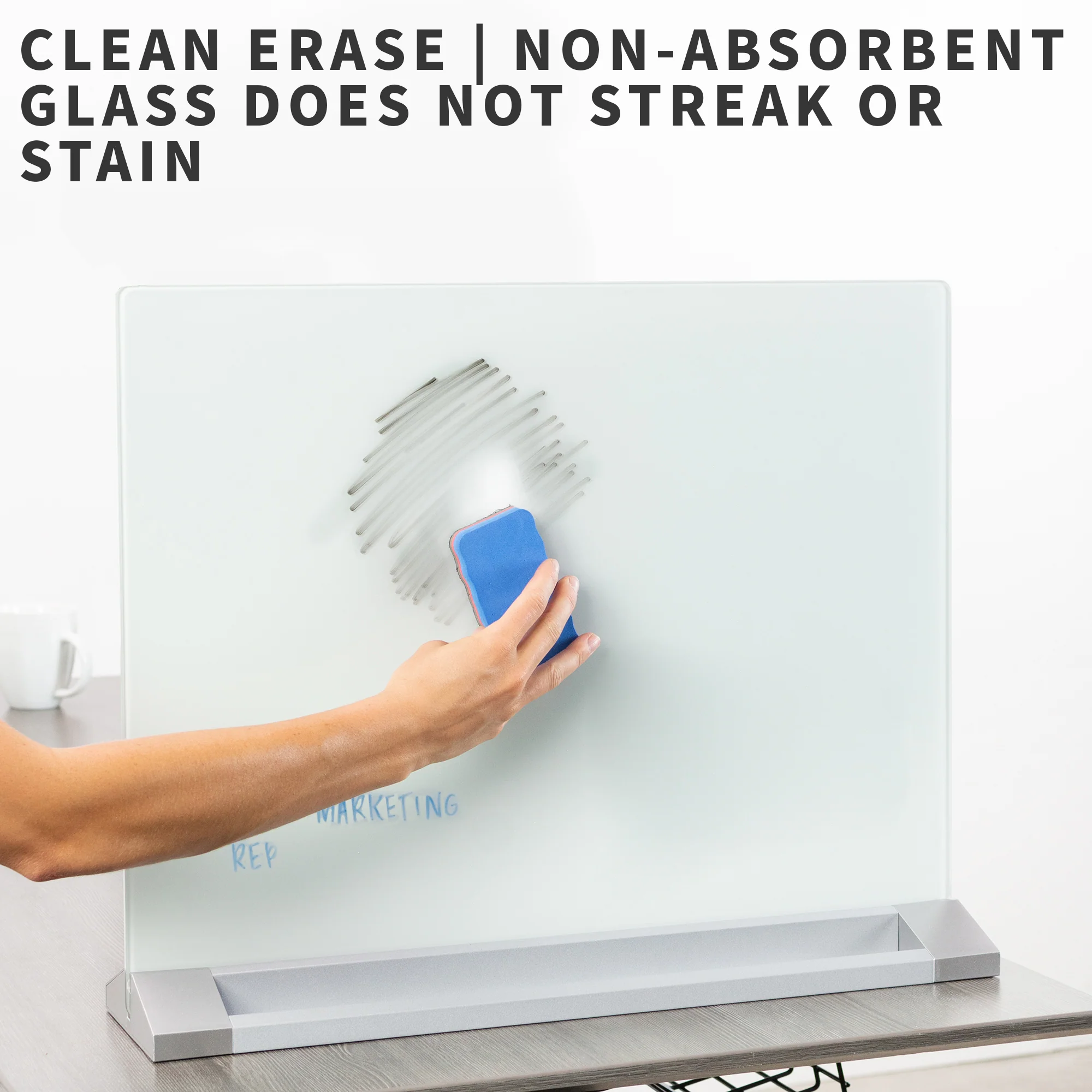 Glass 23" x 19" Desktop Whiteboard - Image 4