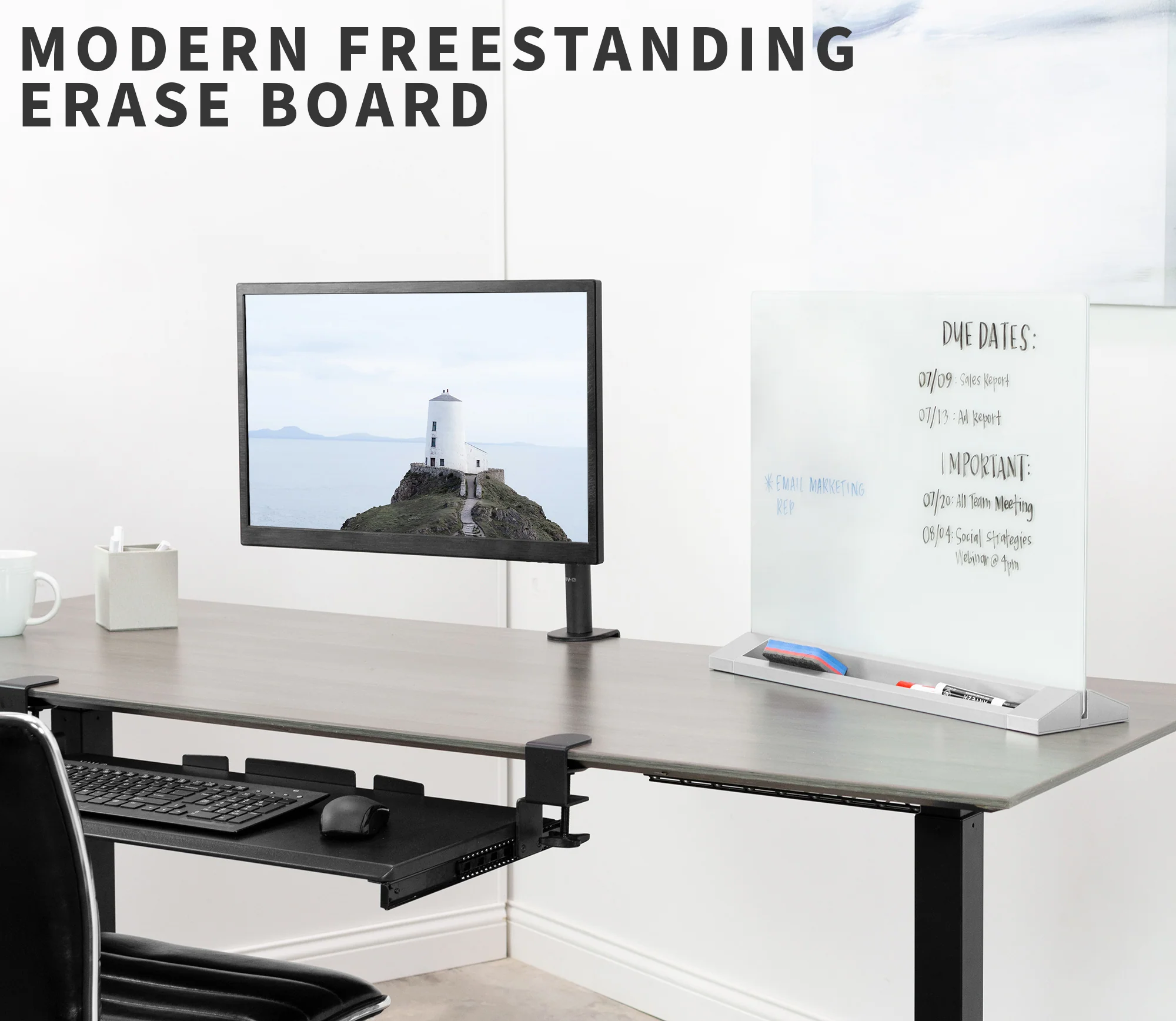 Glass 23" x 19" Desktop Whiteboard - Image 5