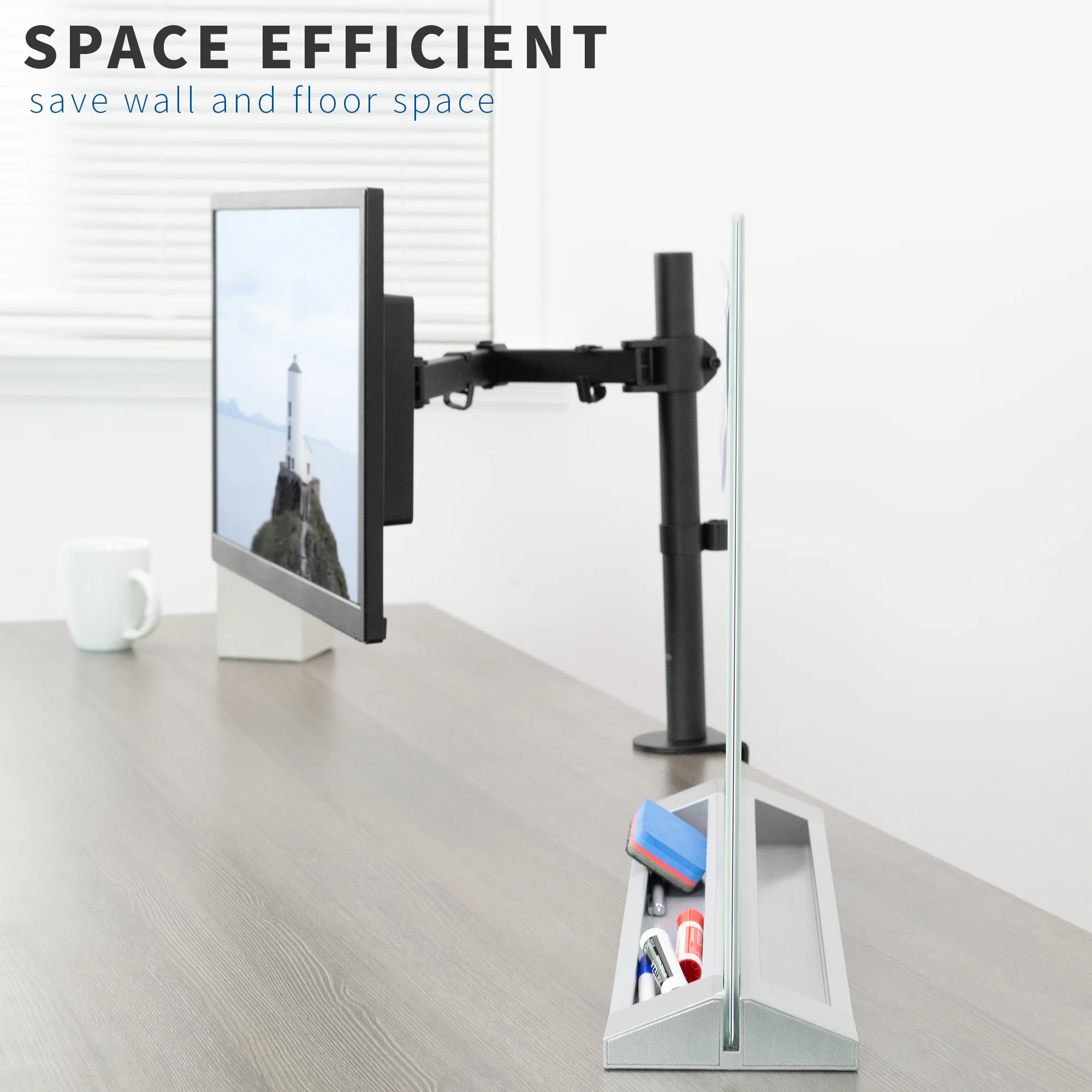 Glass 23" x 19" Desktop Whiteboard - Image 9