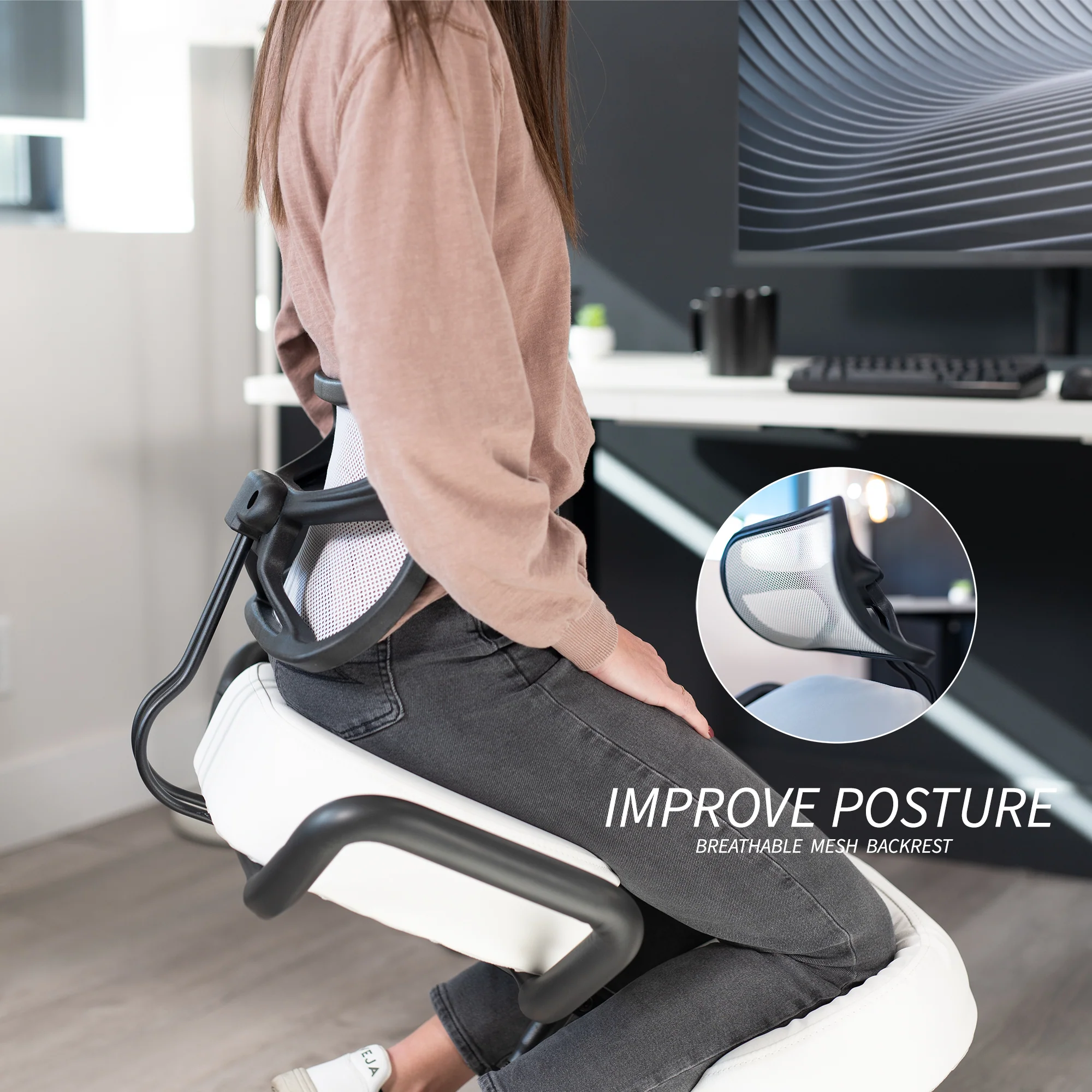 Adjustable Ergonomic Kneeling Chair with Back Support - Image 13