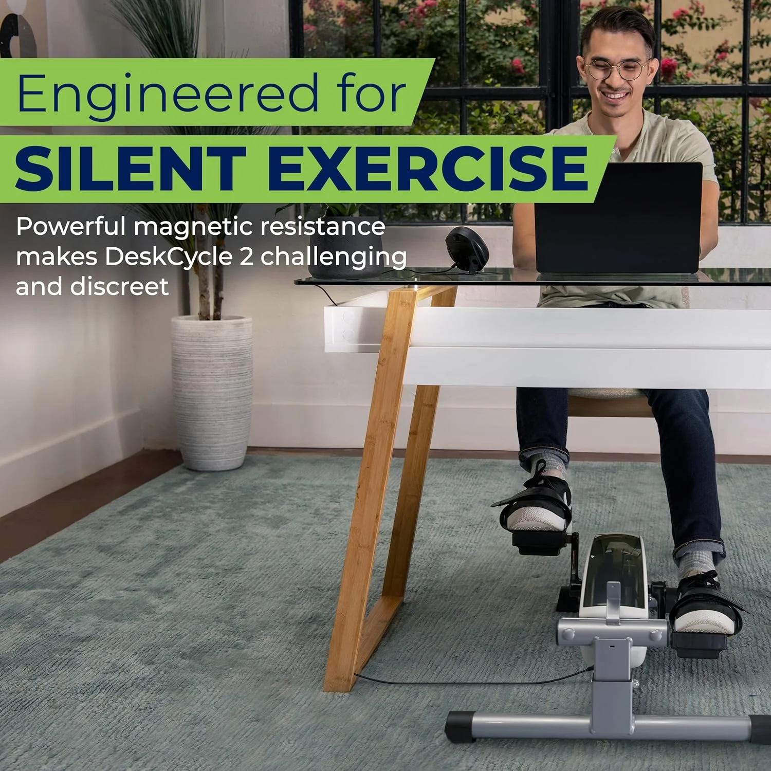 DeskCycle by VIVO Adjustable Under Desk Bike Pedal Exerciser - Image 4