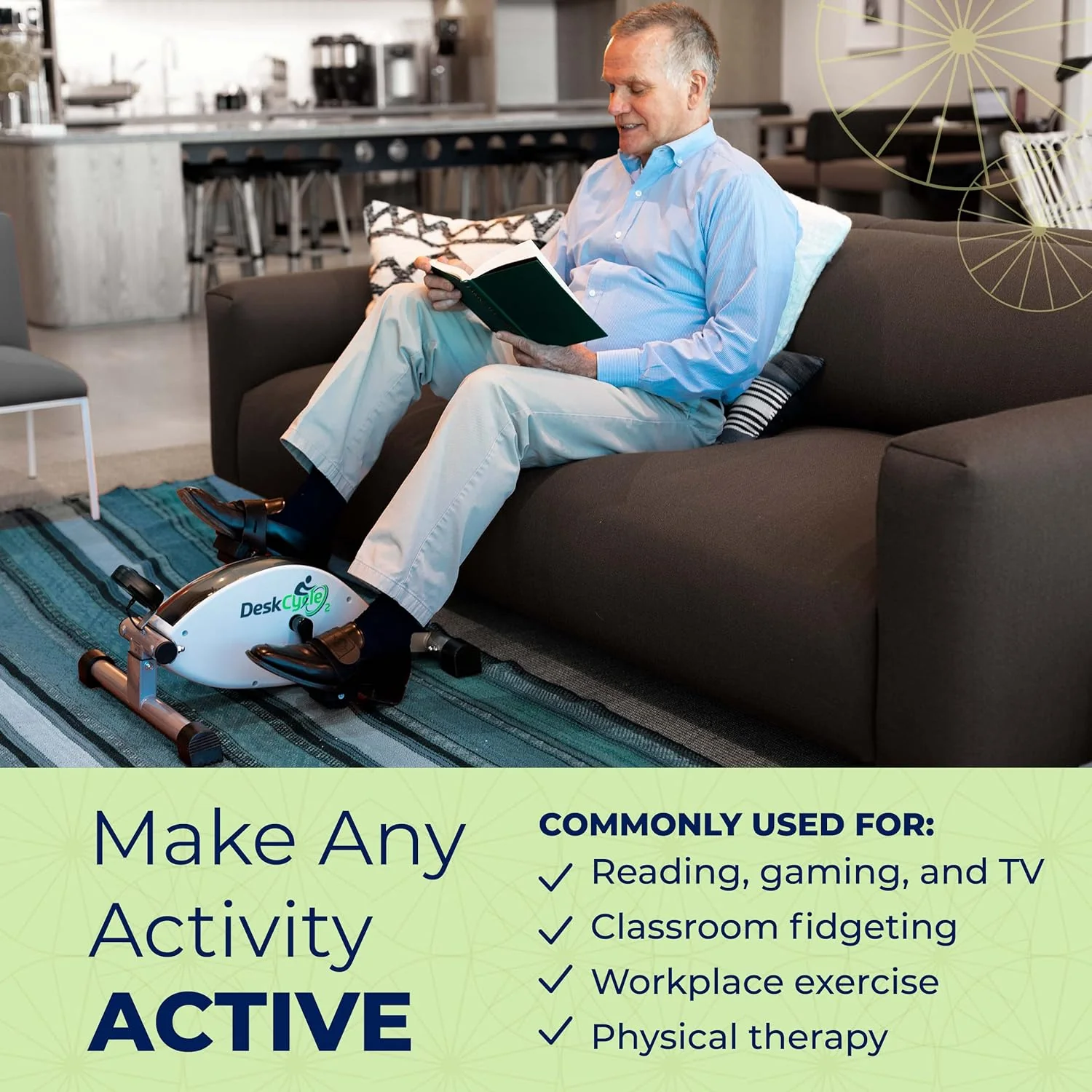 DeskCycle by VIVO Adjustable Under Desk Bike Pedal Exerciser - Image 5