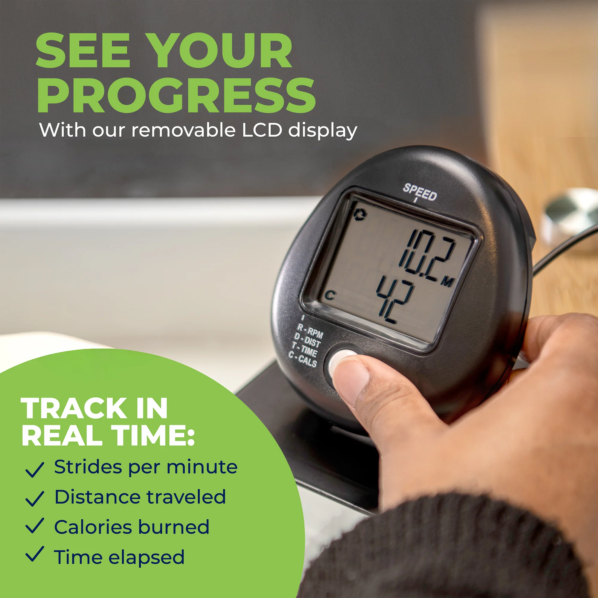 DeskCycle by VIVO Adjustable Under Desk Bike Pedal Exerciser - Image 6