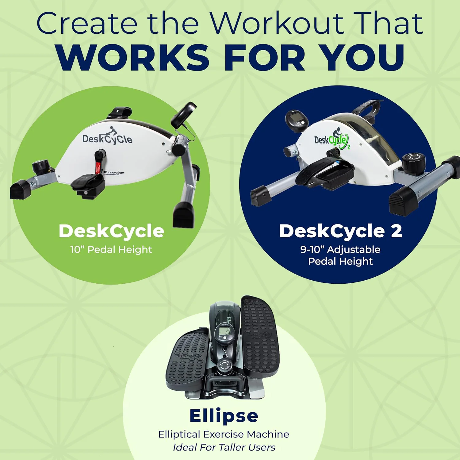DeskCycle by VIVO Adjustable Under Desk Bike Pedal Exerciser - Image 9