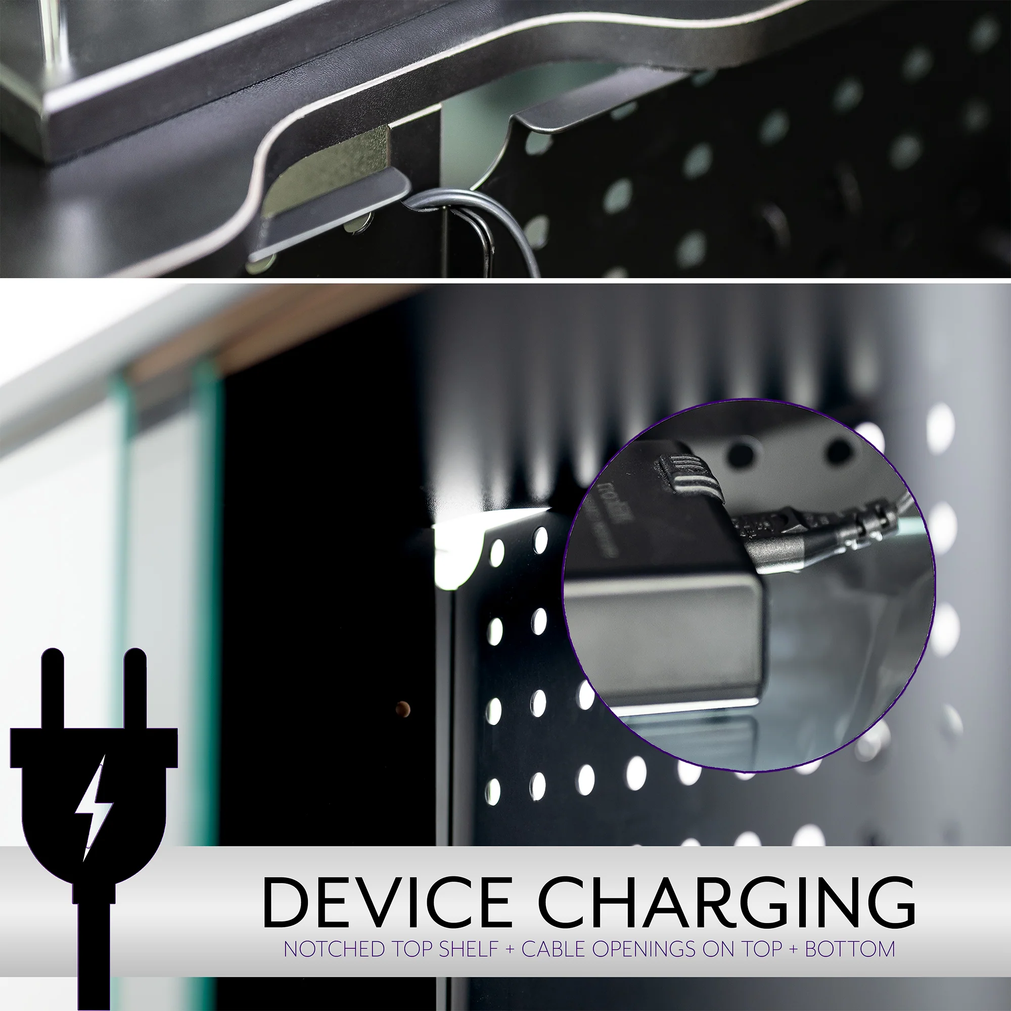 Life Finds by VIVO Pegboard Cabinet with Glass Door - Image 8