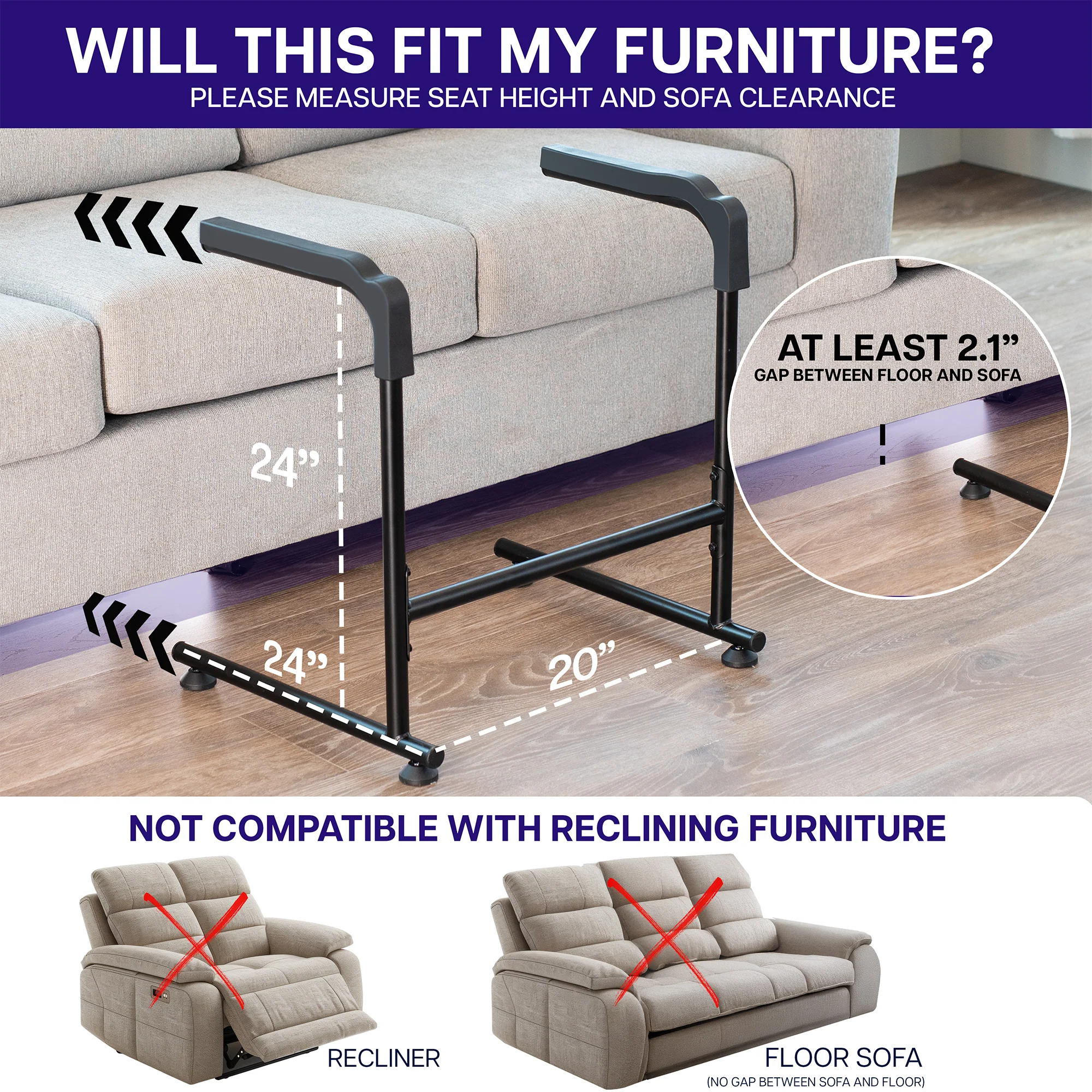 Life Finds by VIVO Stand Assist Grab Bar - Image 4