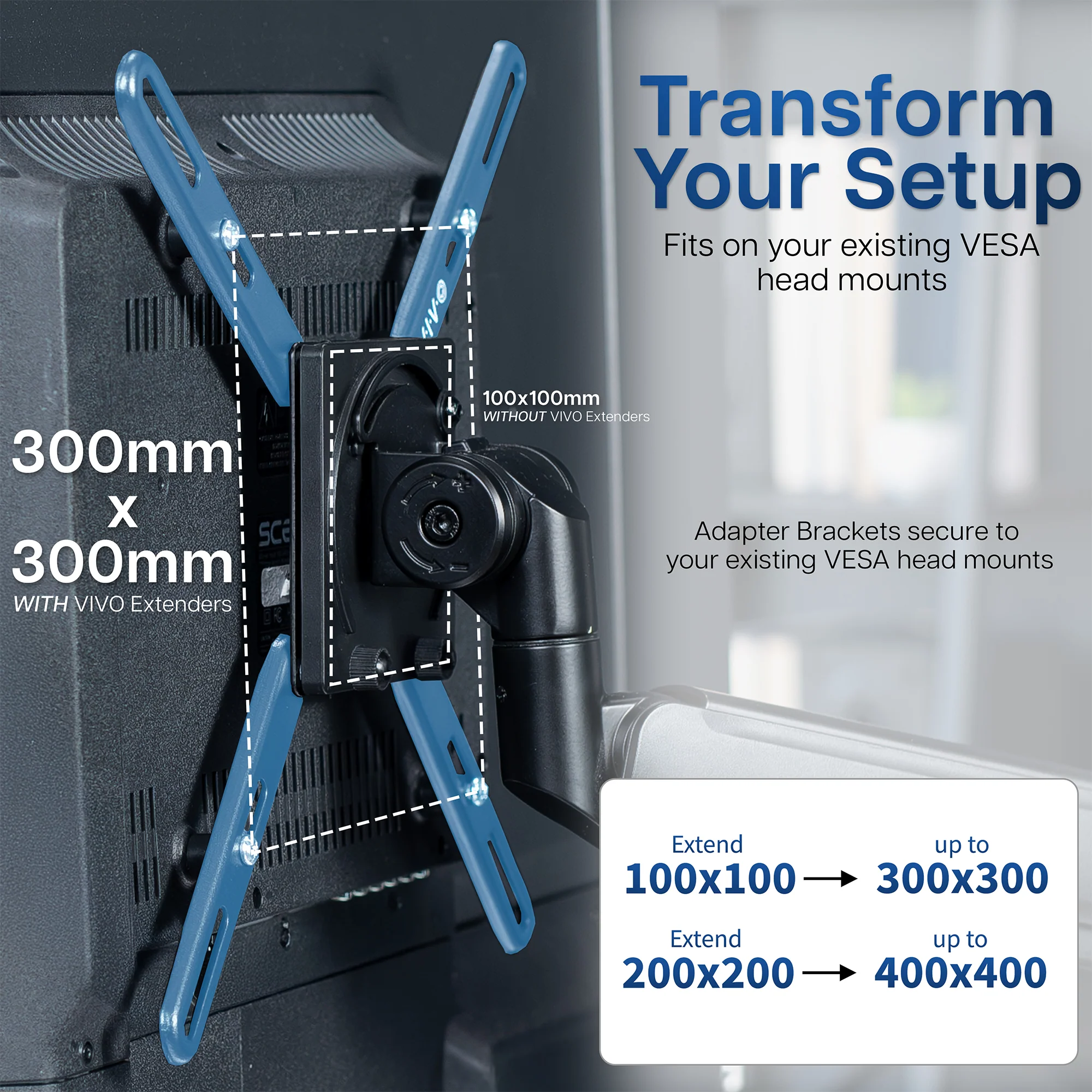 VESA LCD Screen Adapter 100x100mm to 300x300mm, 200x200mm to 400x400mm - Image 5