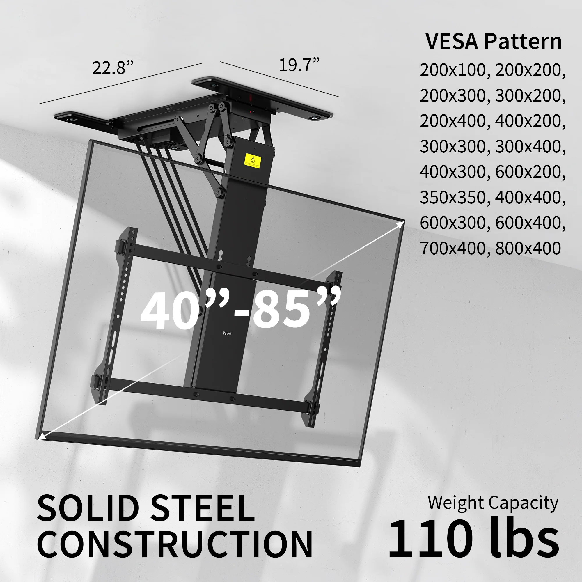 Electric Flip Down Ceiling Mount for 40” to 85” TVs - Image 3