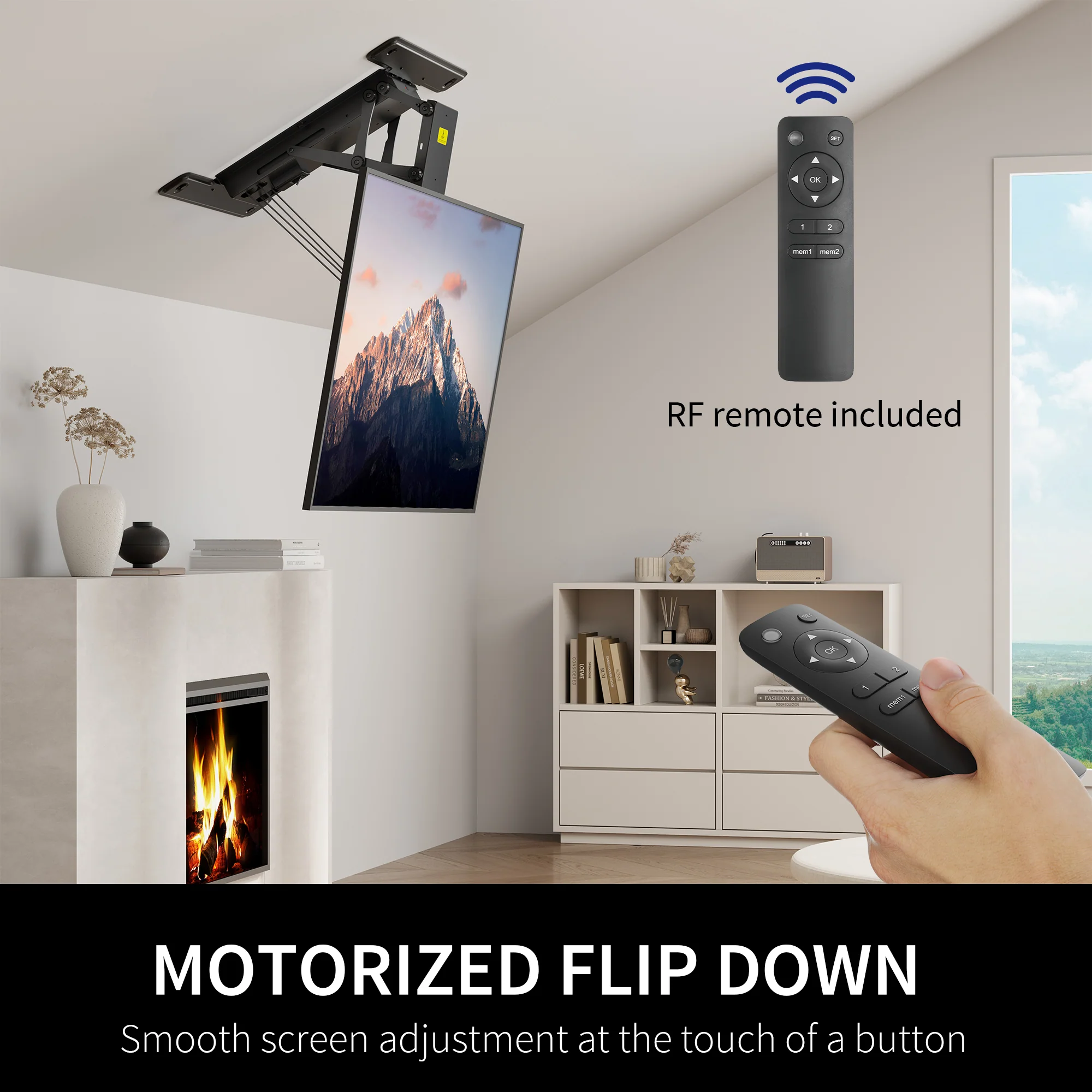 Electric Flip Down Ceiling Mount for 40” to 85” TVs - Image 5