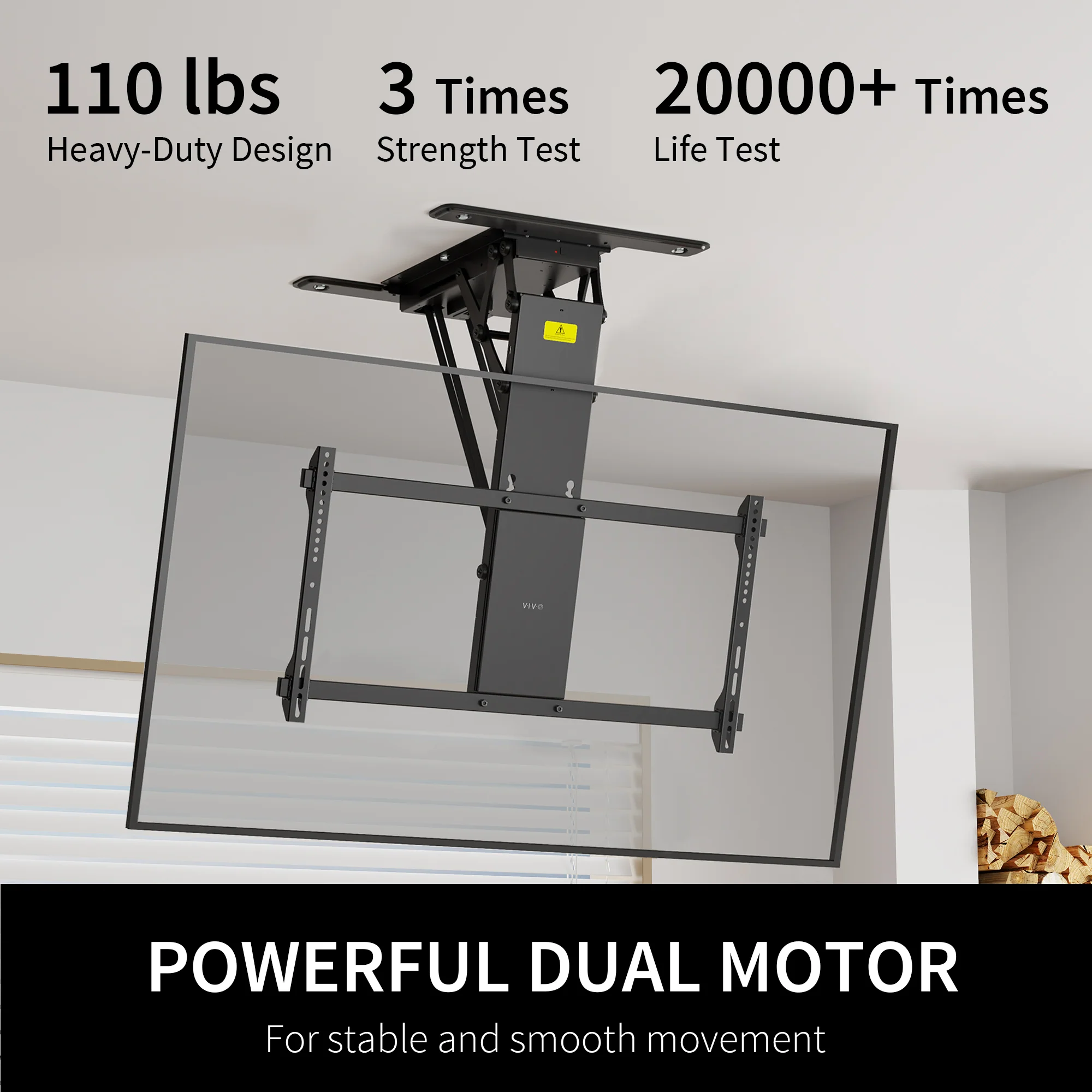 Electric Flip Down Ceiling Mount for 40” to 85” TVs - Image 6