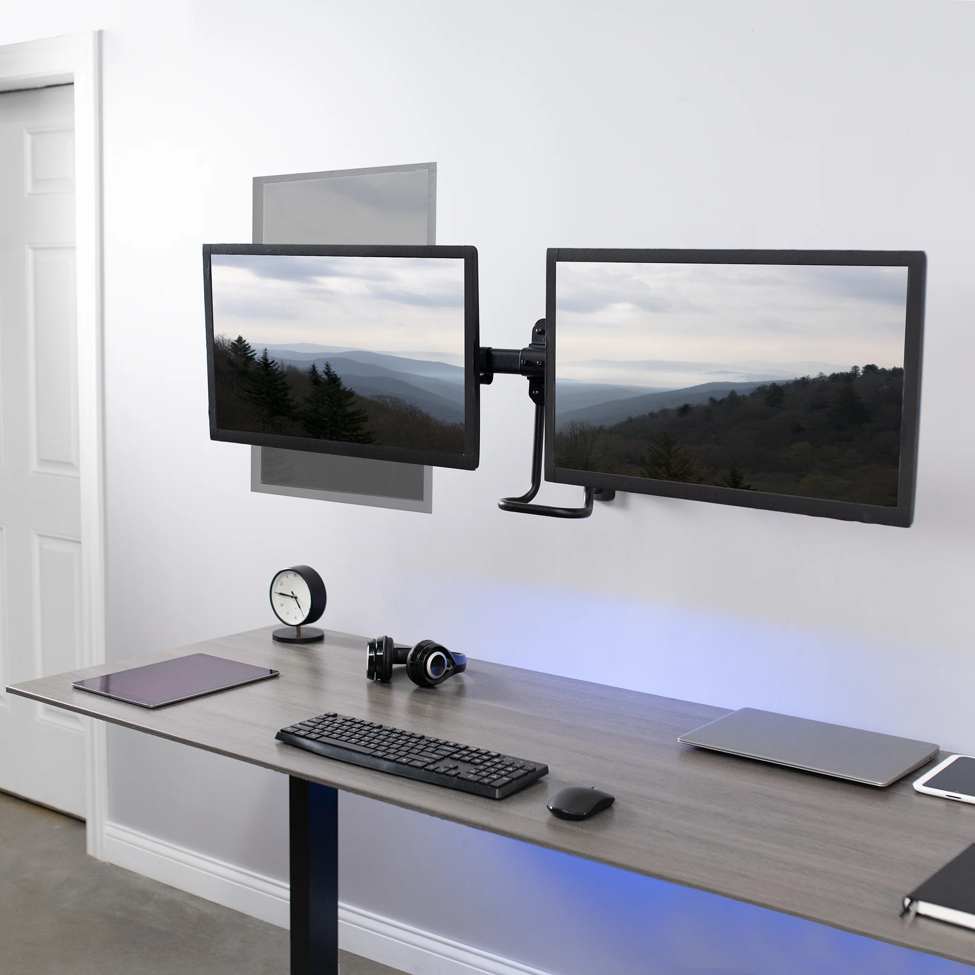 Pneumatic Dual 13" to 27" Monitor Wall Mount - Image 9