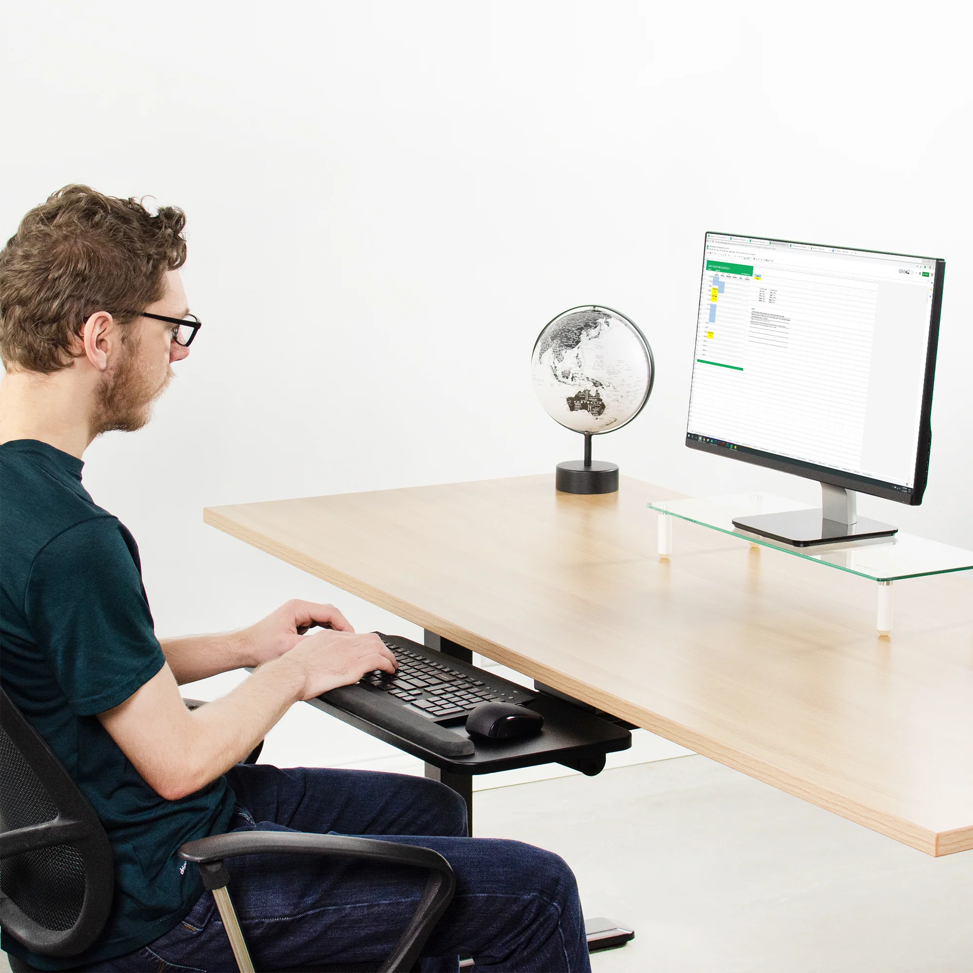 Under Desk Keyboard Tray with Spacer Brackets - Image 10