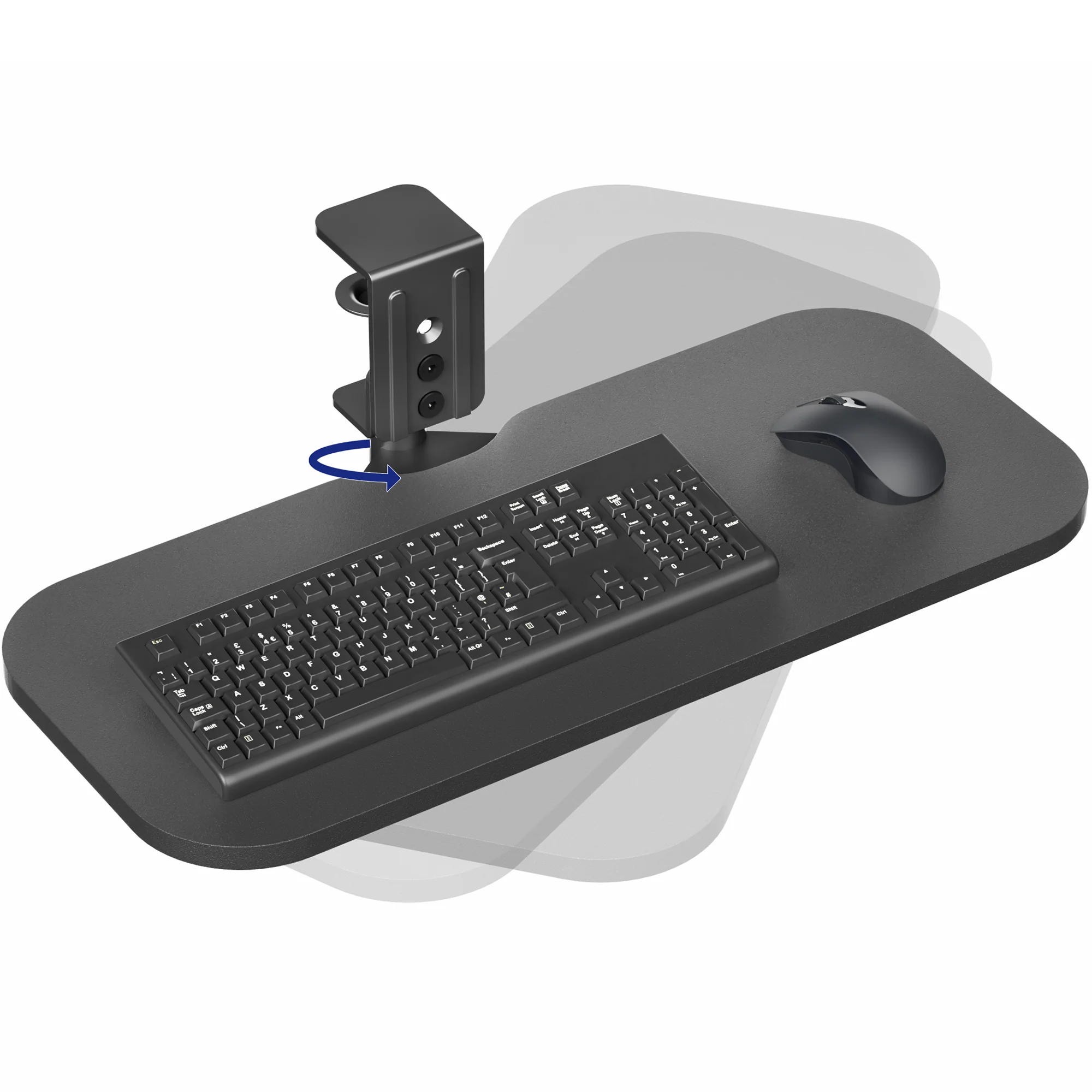 Single Clamp Rotating Keyboard Tray - Image 10
