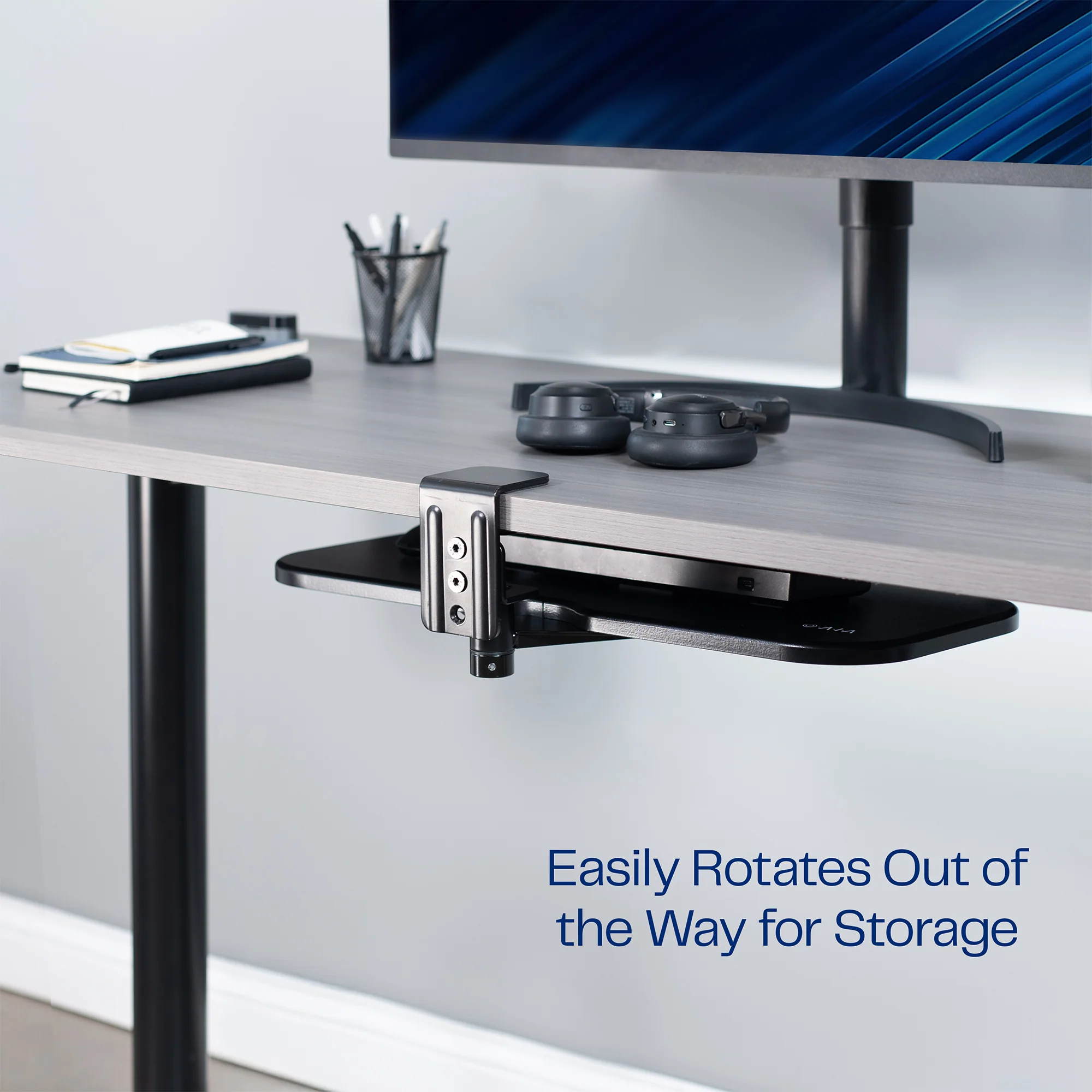 Single Clamp Rotating Keyboard Tray - Image 6