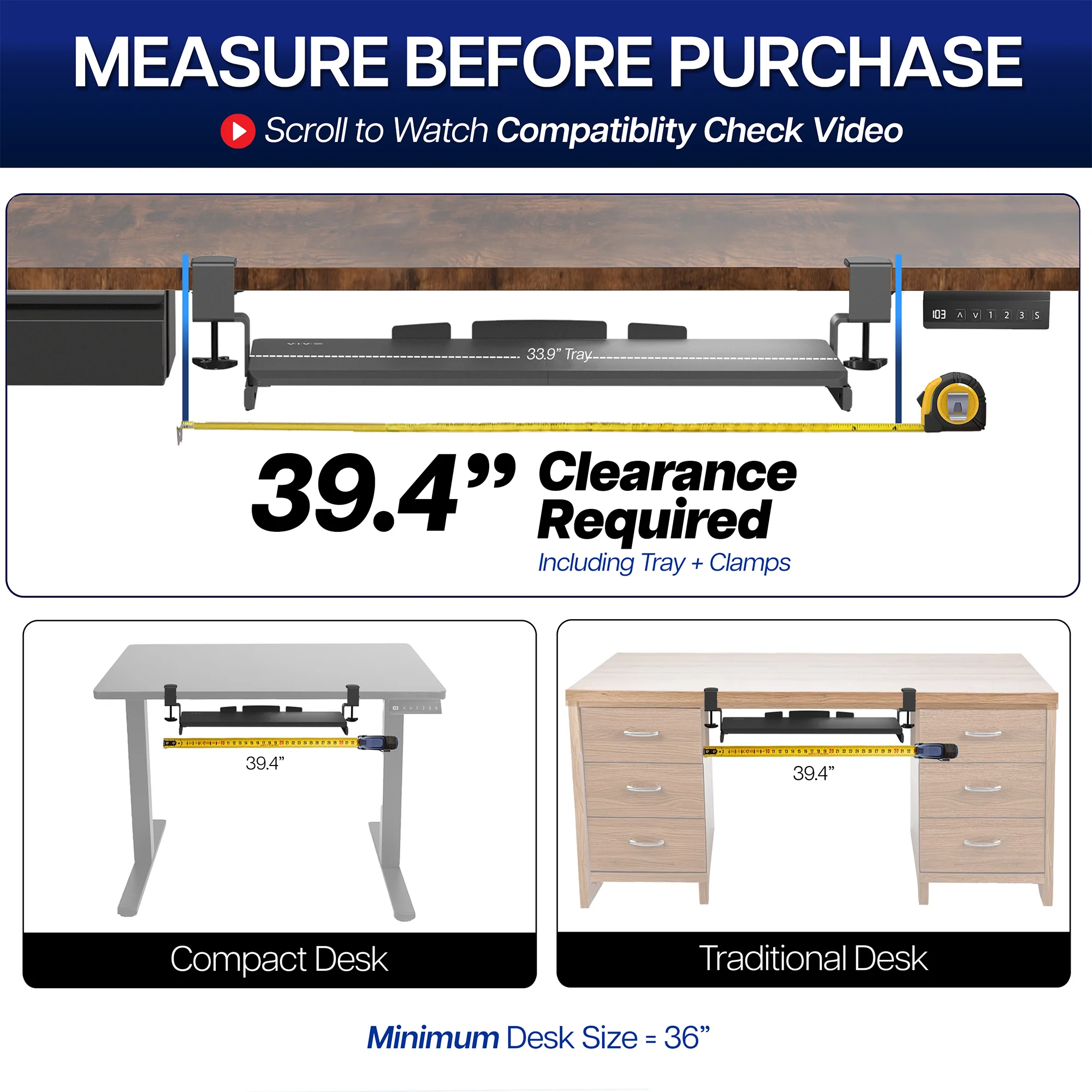 Clamp-on Keyboard Tray - Image 26