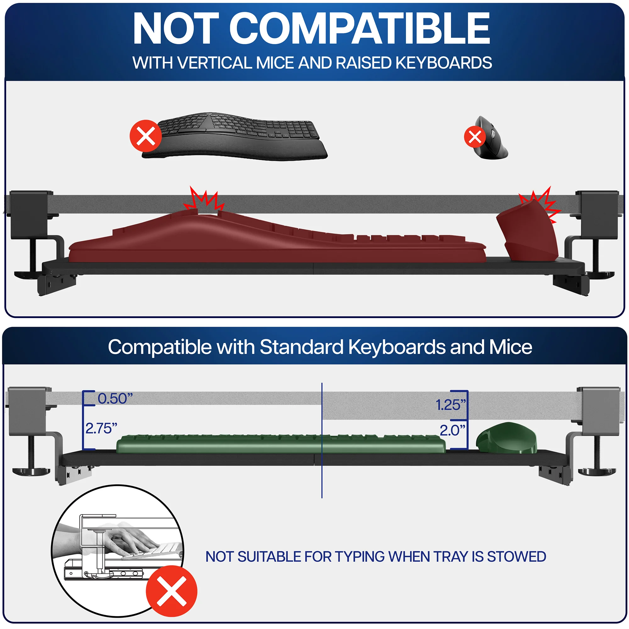 Clamp-on Keyboard Tray - Image 6