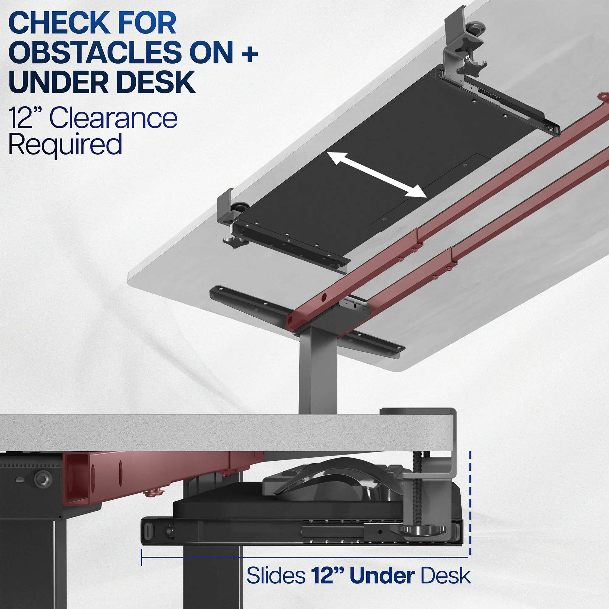 Clamp-on Keyboard Tray - Image 7