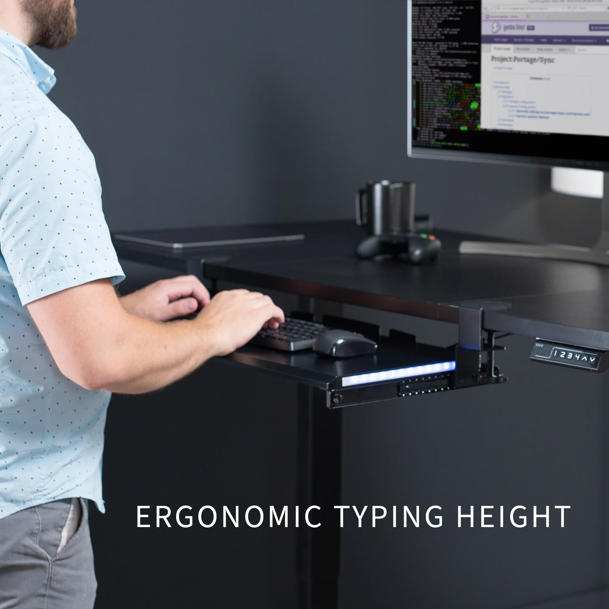 Clamp-on Keyboard Tray with RGB Lights - Image 3