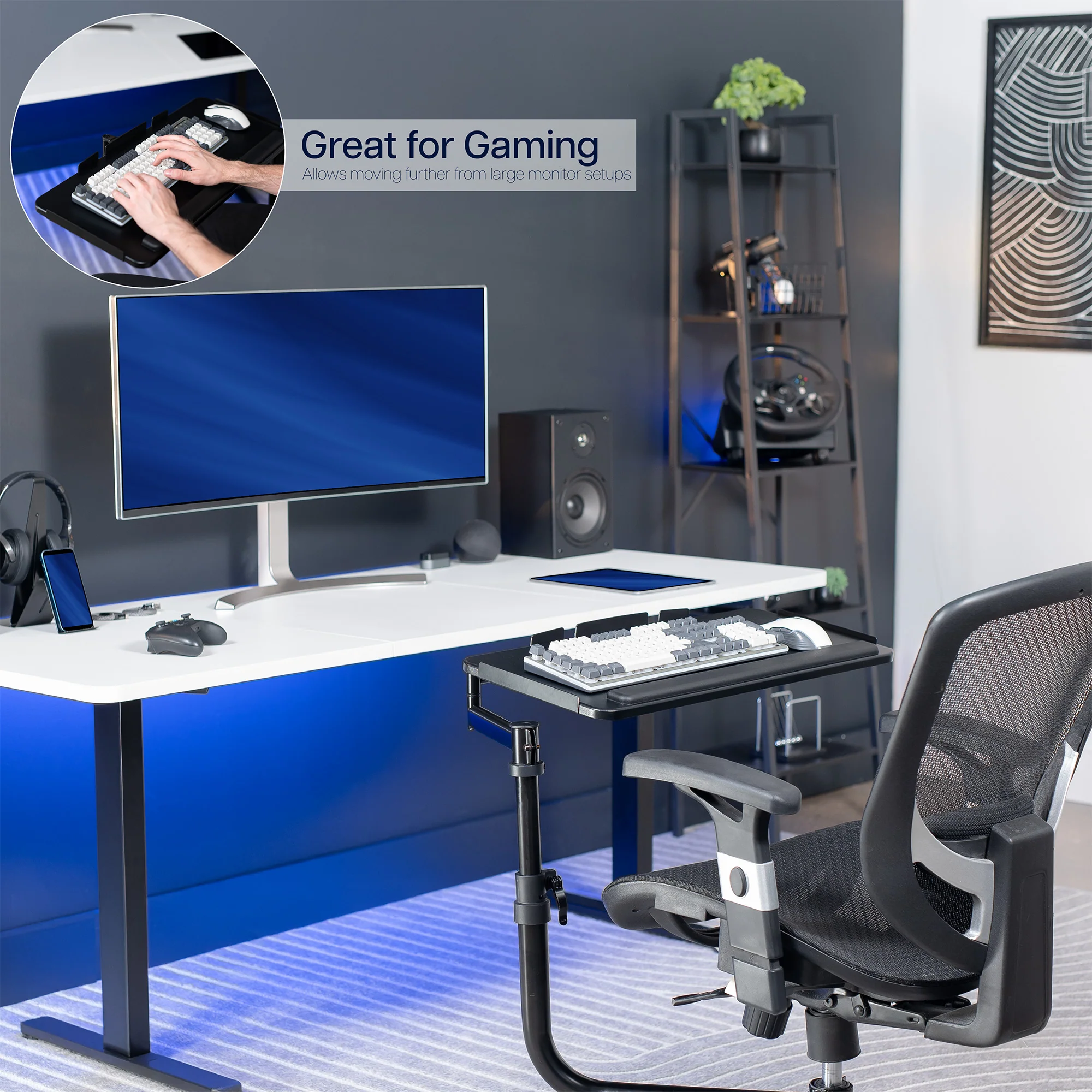 Office Chair Mounted Premium Keyboard Tray - Image 9