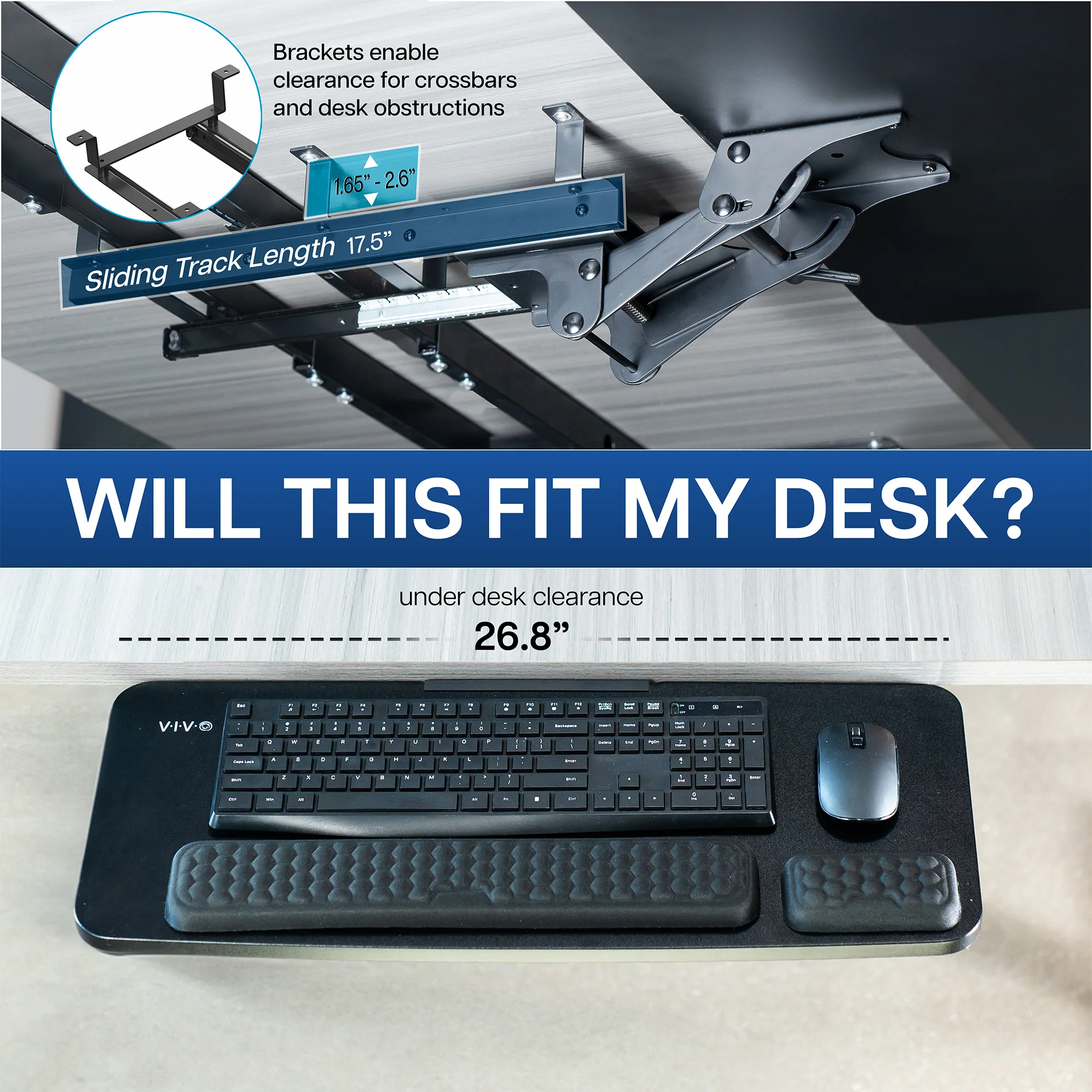 Premium Under Desk Keyboard Tray - Image 4
