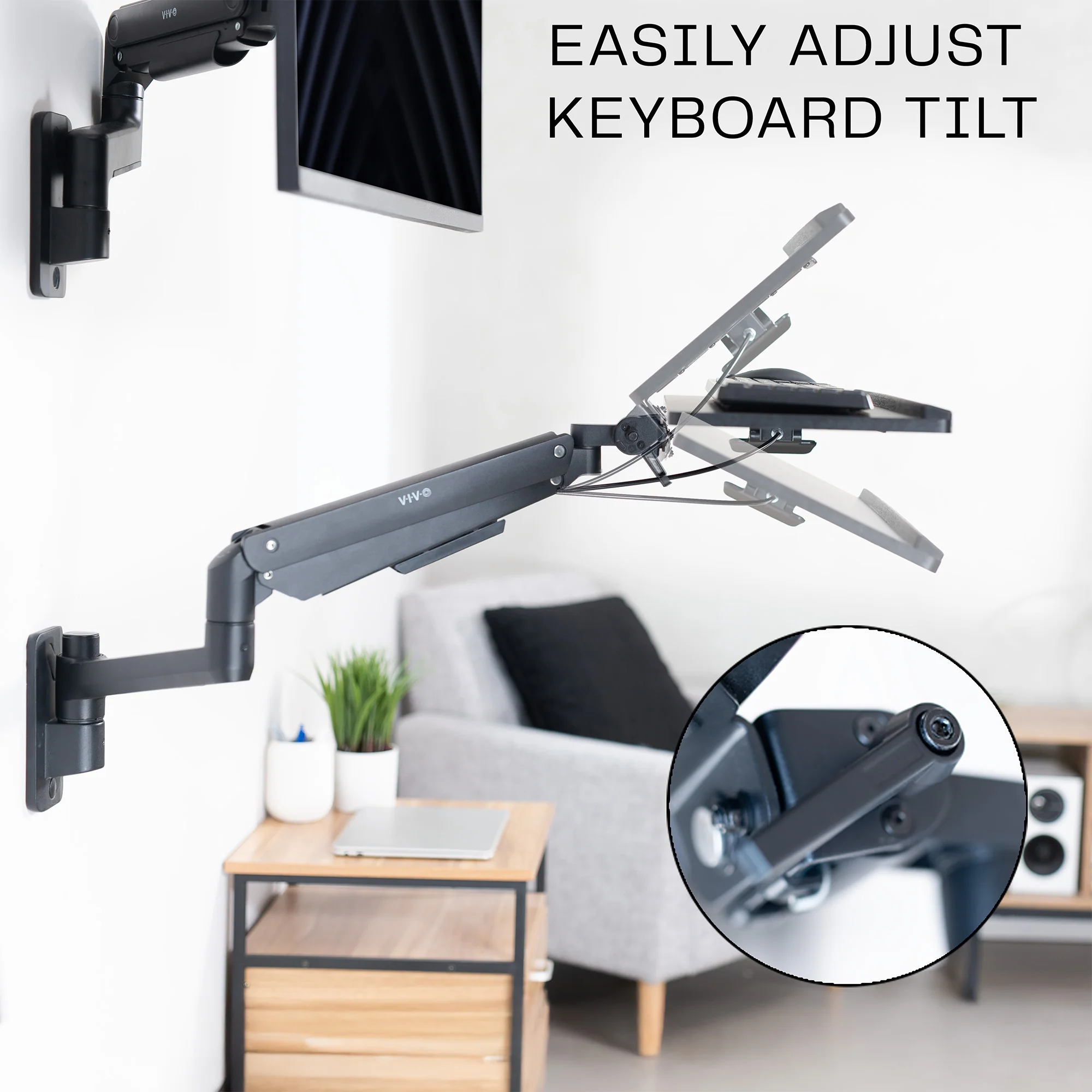 Pneumatic Wall Mounted Keyboard Tray - Image 7