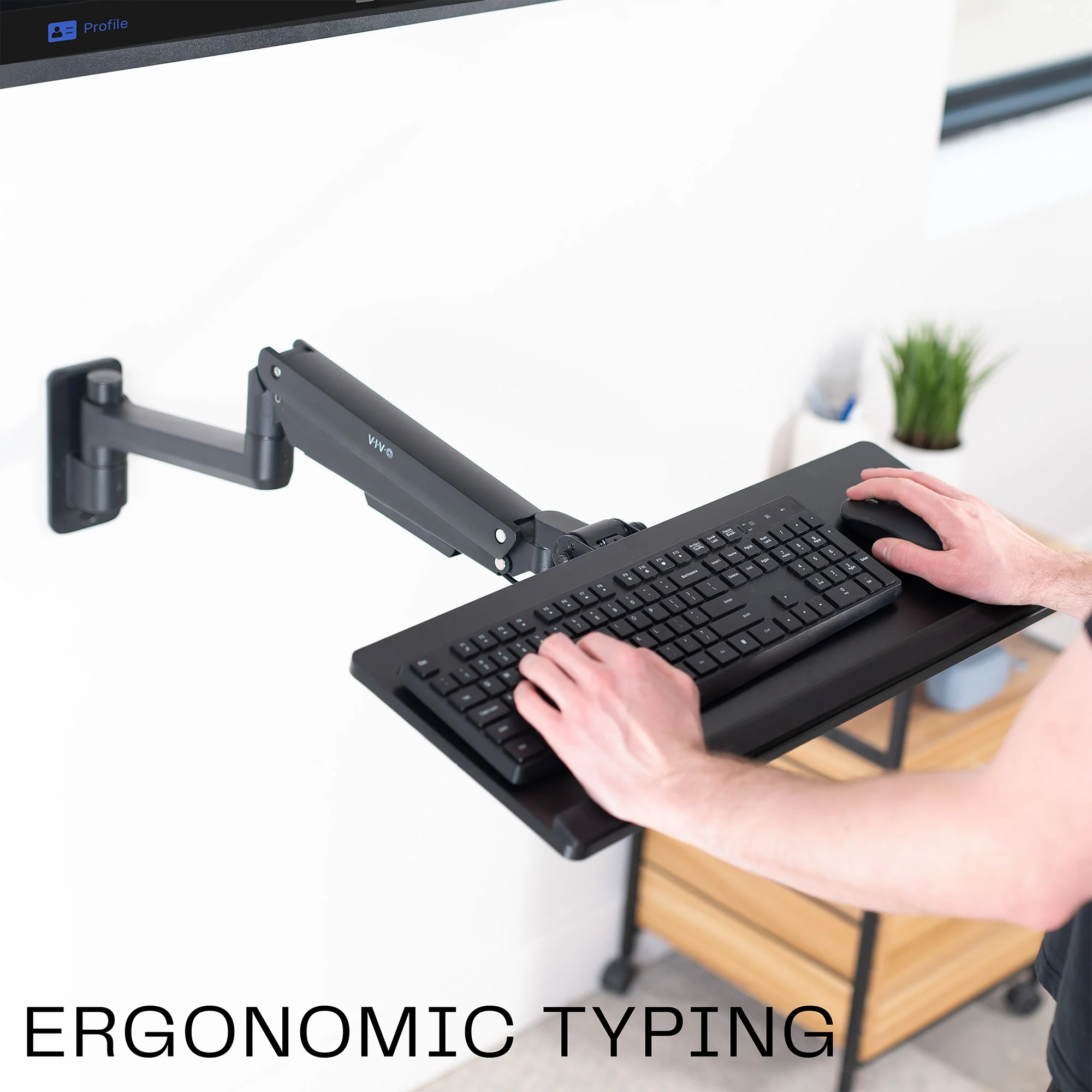 Pneumatic Wall Mounted Keyboard Tray - Image 8