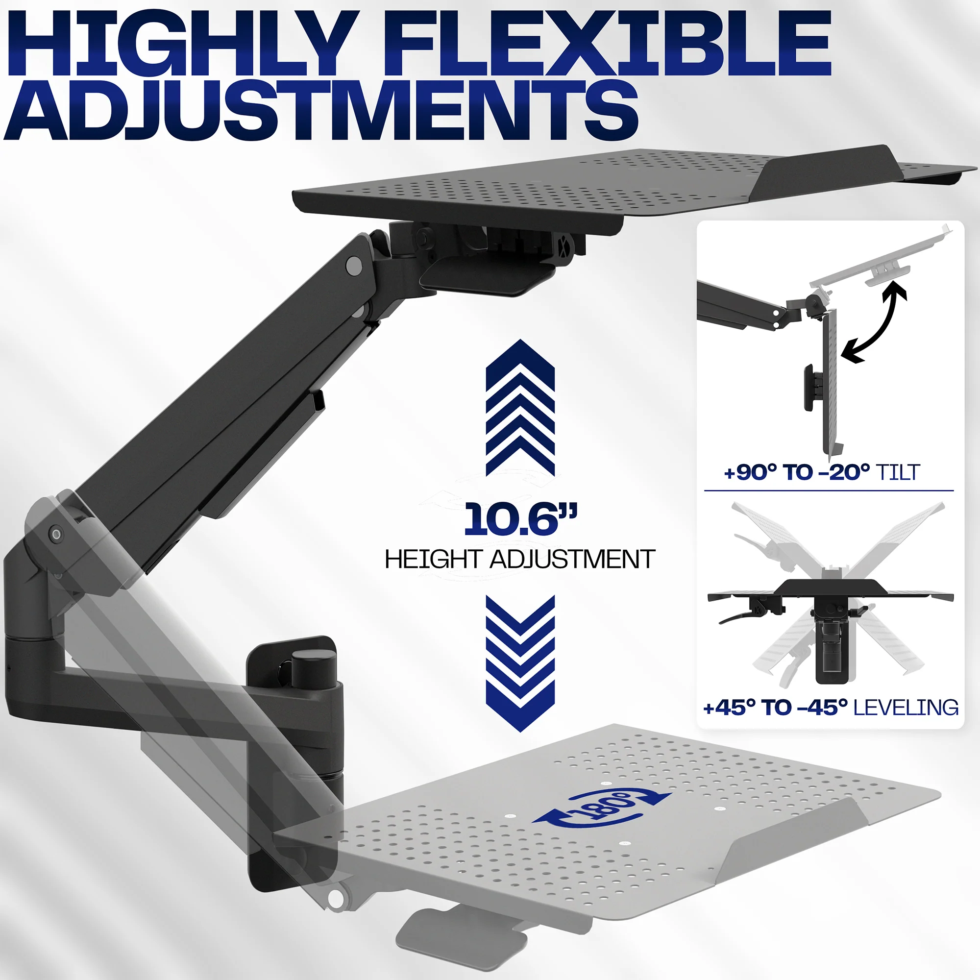 Pneumatic Wall Mounted Laptop Tray - Image 4