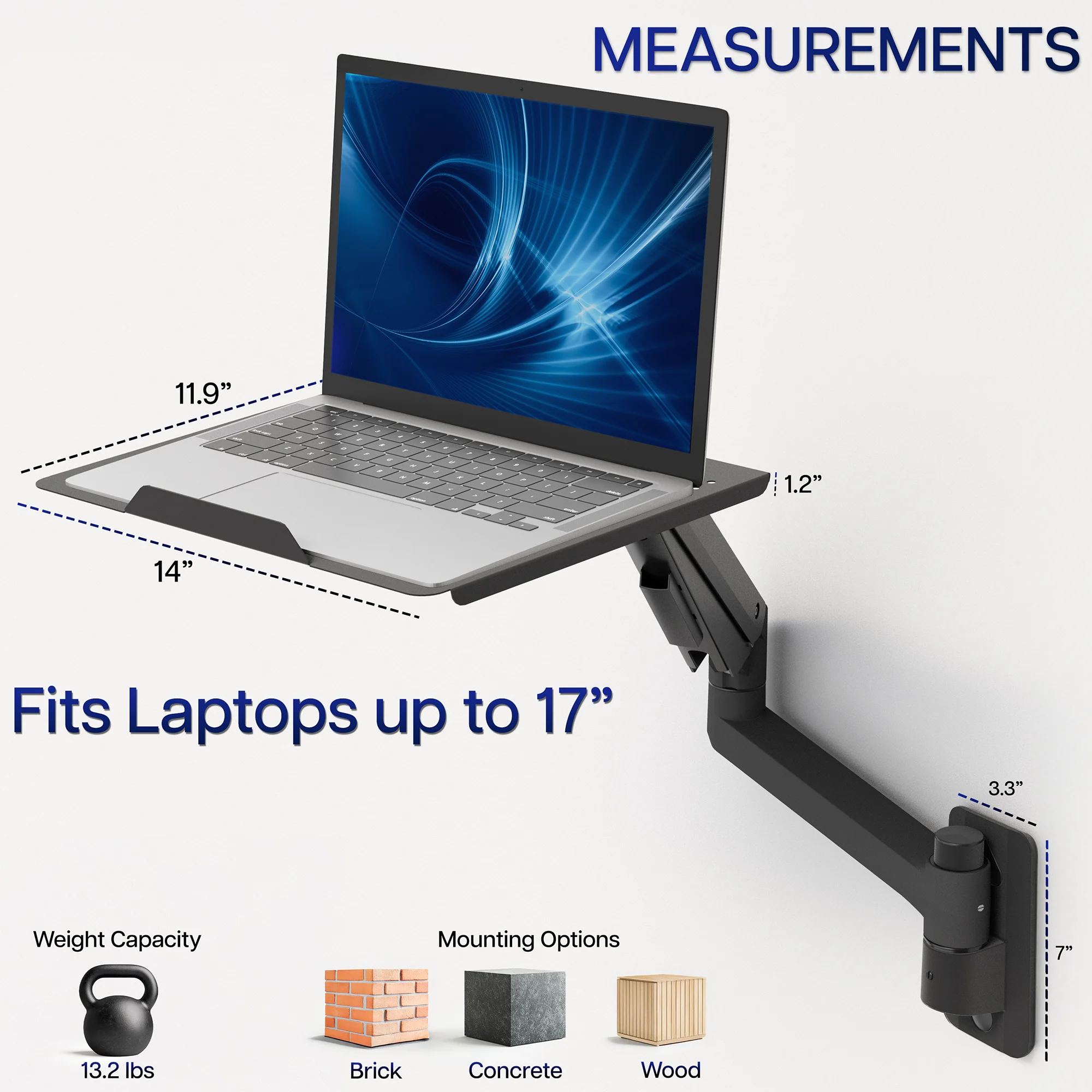 Pneumatic Wall Mounted Laptop Tray - Image 6