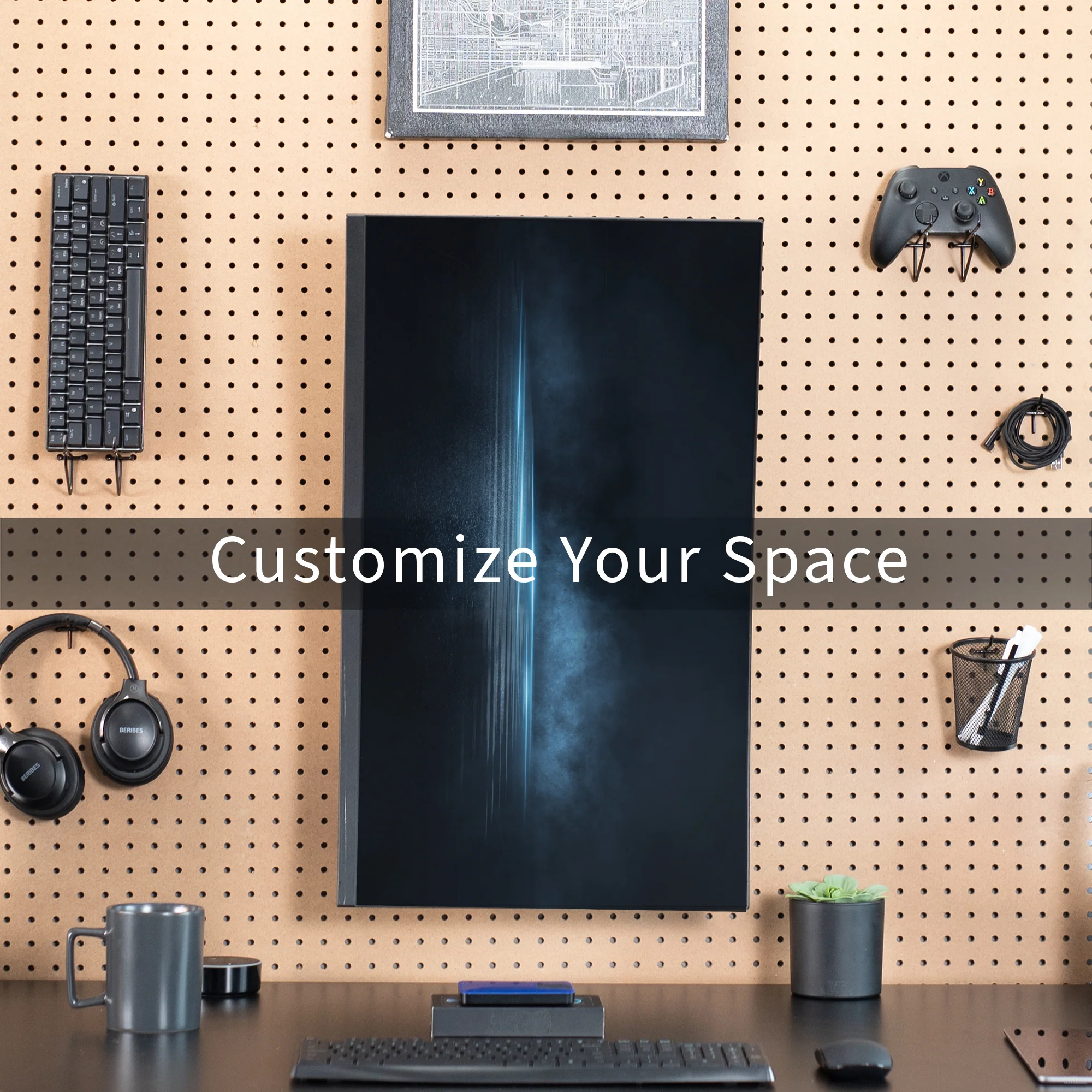 Single Monitor Pegboard Panel Mount - Image 9