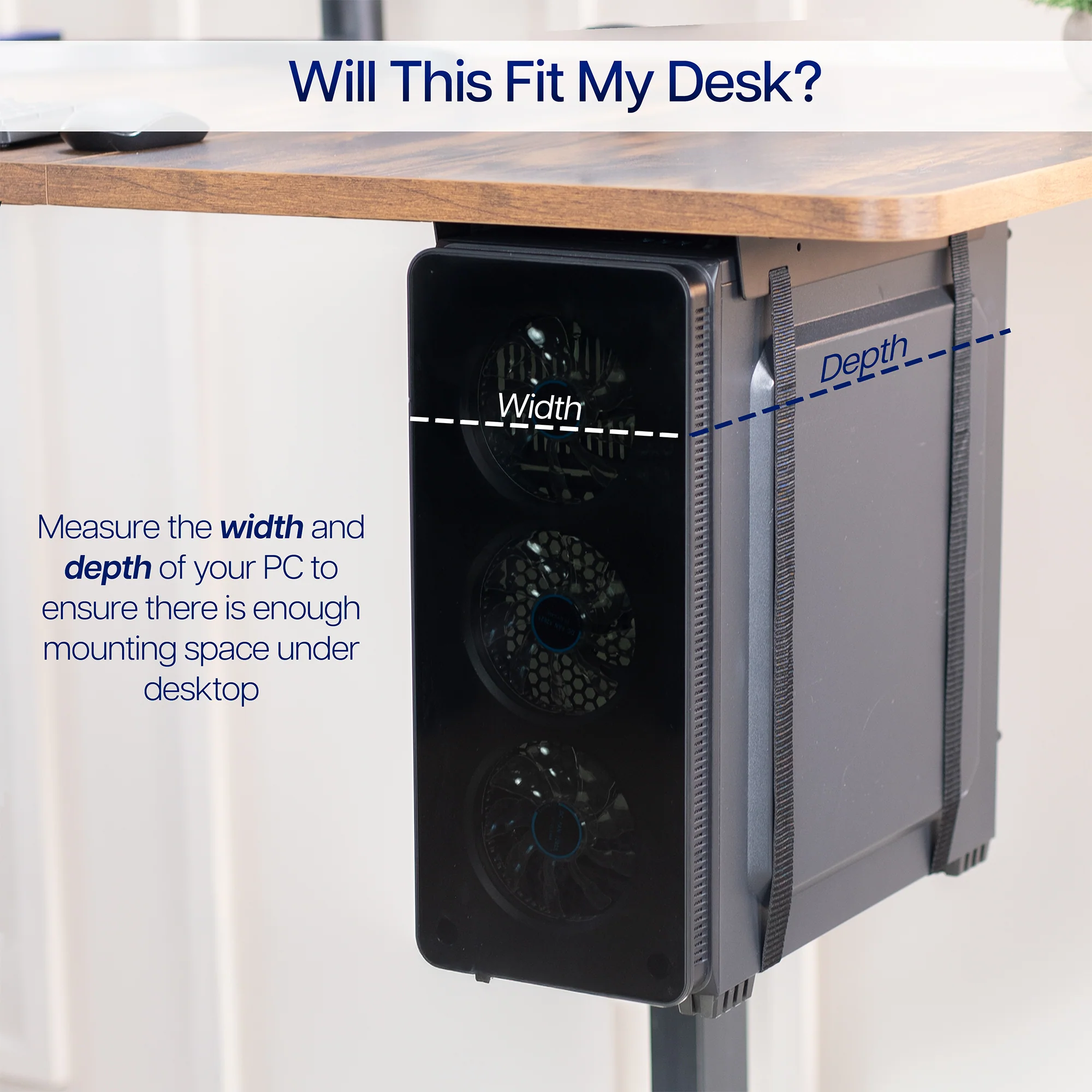 Under Desk Adjustable Strap PC Mount - Image 5