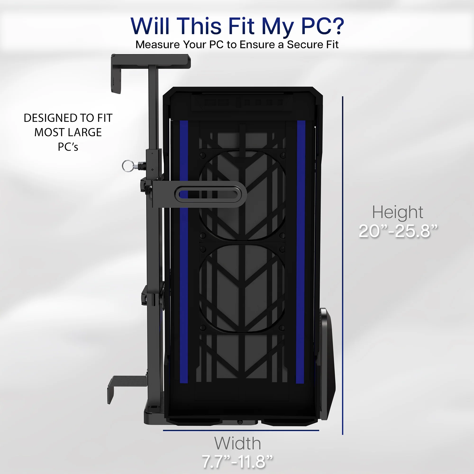 Large Under Desk and Wall PC Mount - Image 3