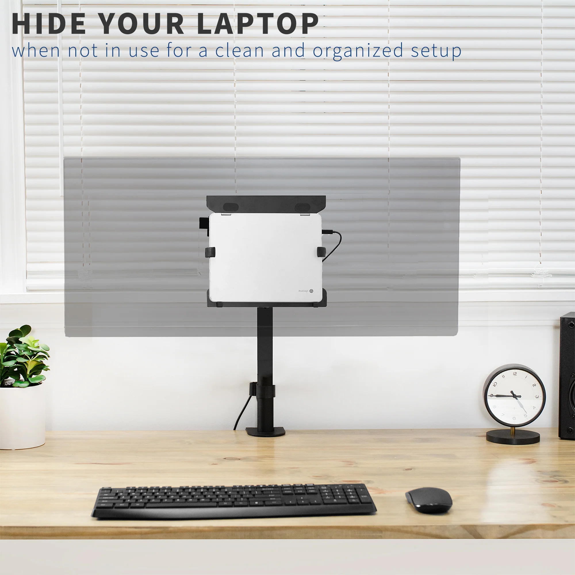 Pole Mount Laptop Arm with Removable 75mm and 100mm VESA Plate - Image 10