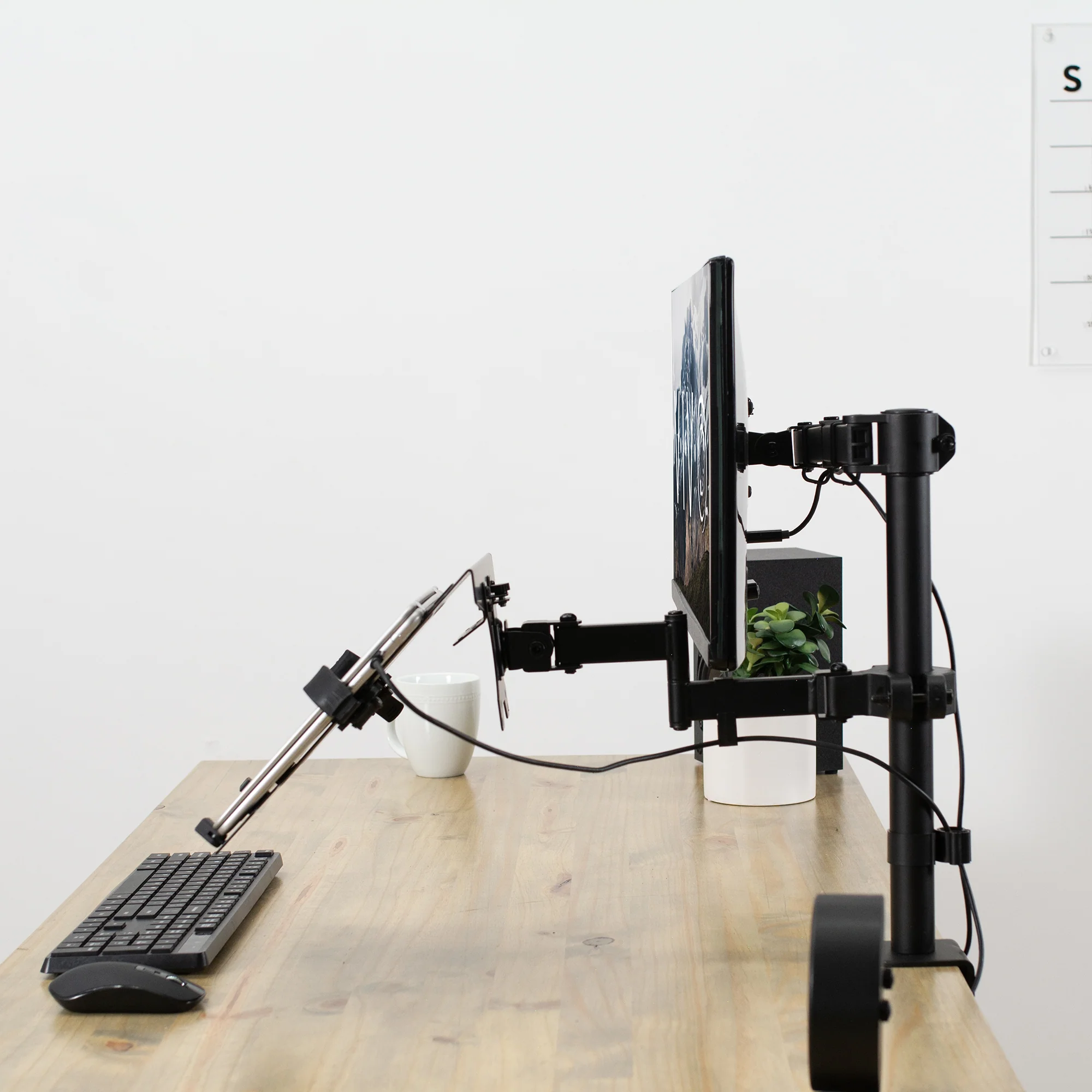 Pole Mount Laptop Arm with Removable 75mm and 100mm VESA Plate - Image 7